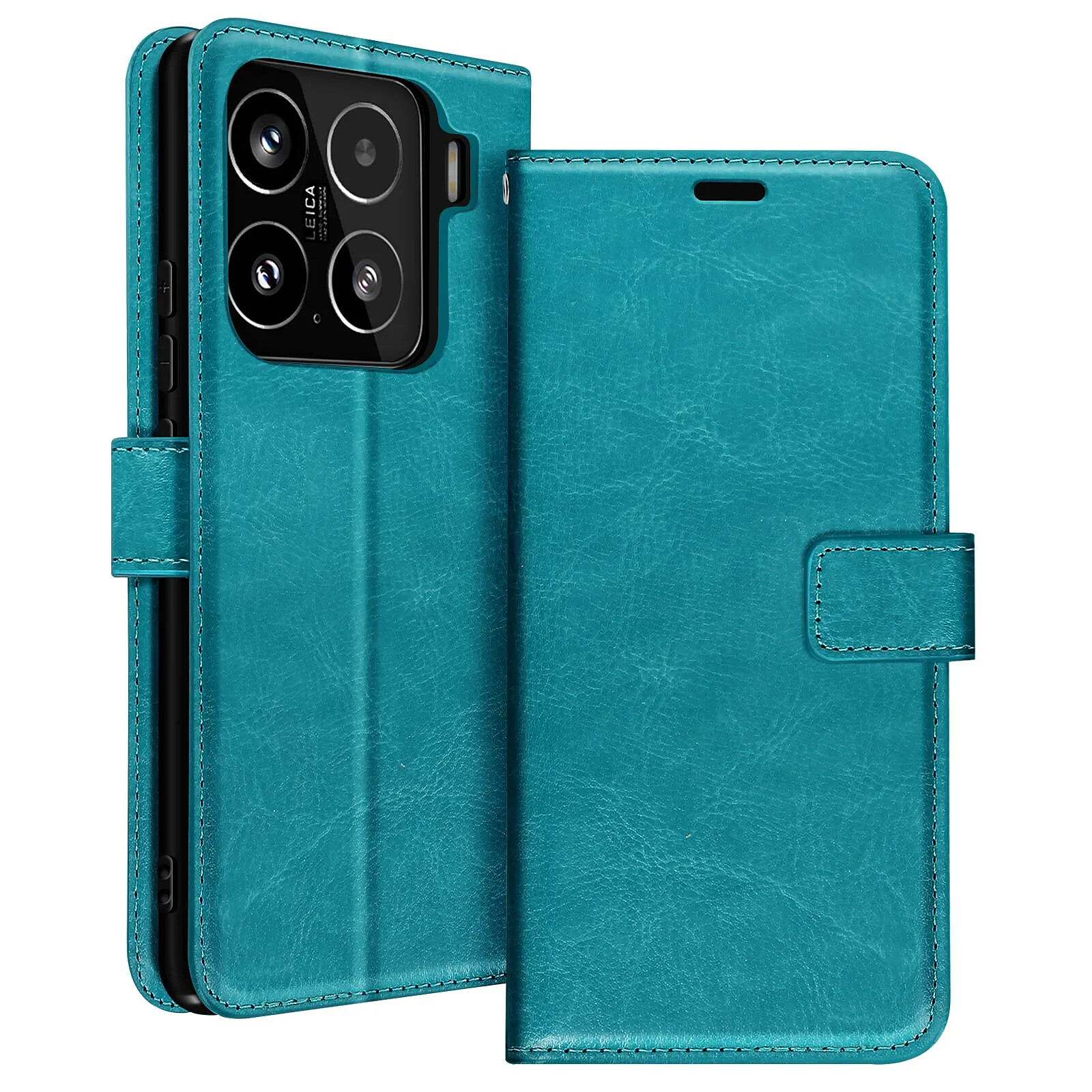 Mayaxess Étui pour Xiaomi 15 Portefeuille avec Dragonne Turquoise