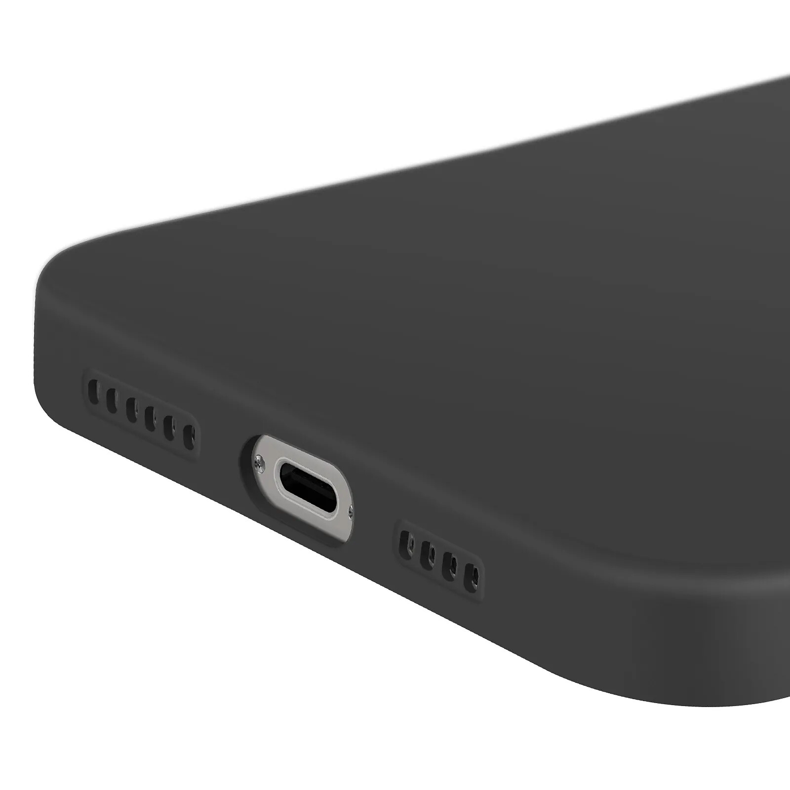 Coque Avizar Pour IPhone 16e, Finition Mate Noire, Contour Caméra Métallisé