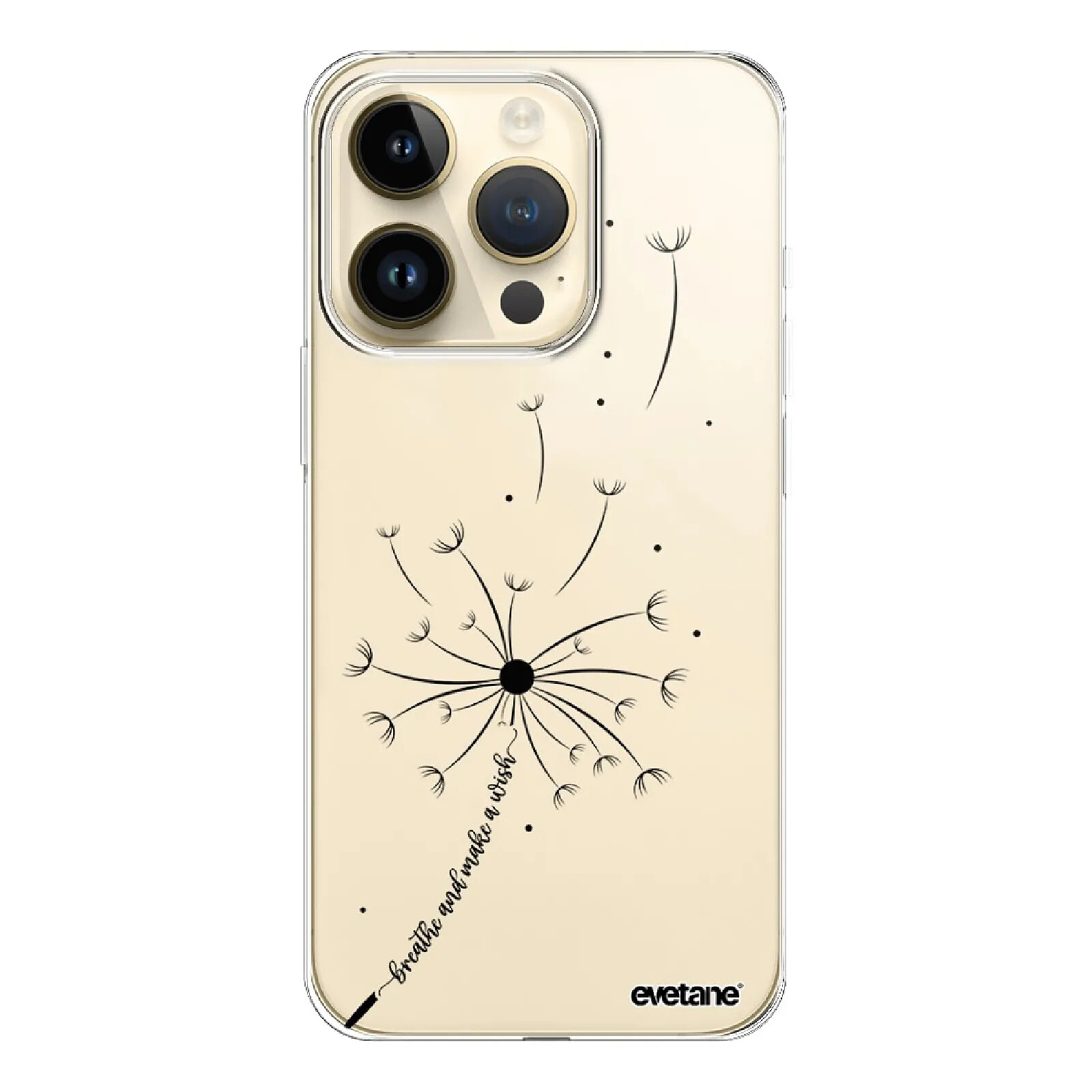 Evetane Coque iPhone 14 Pro 360 intégrale transparente Motif Pissenlit Make a wish Tendance .