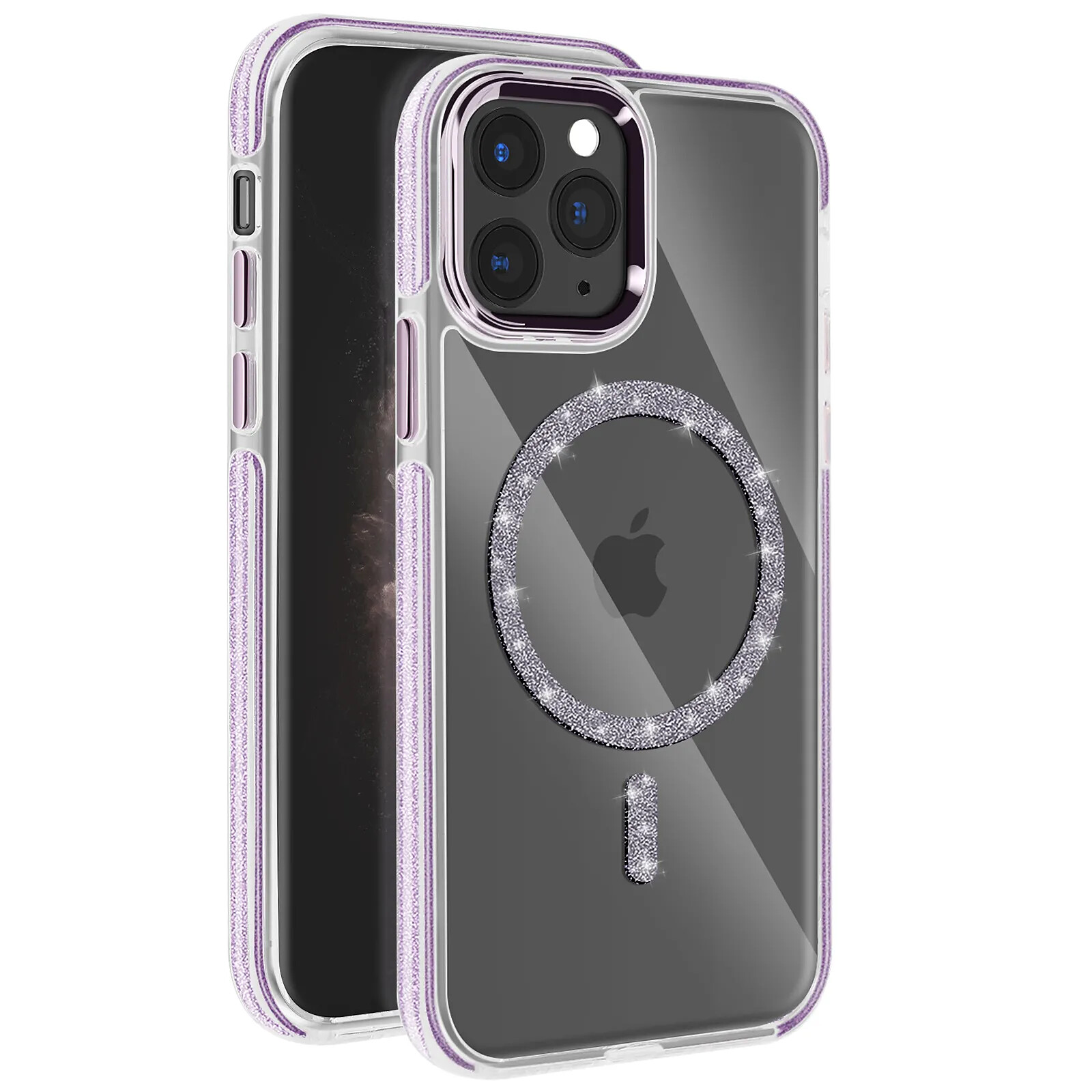 Avizar Coque MagSafe pour iPhone 11 Pro Silicone Pailleté