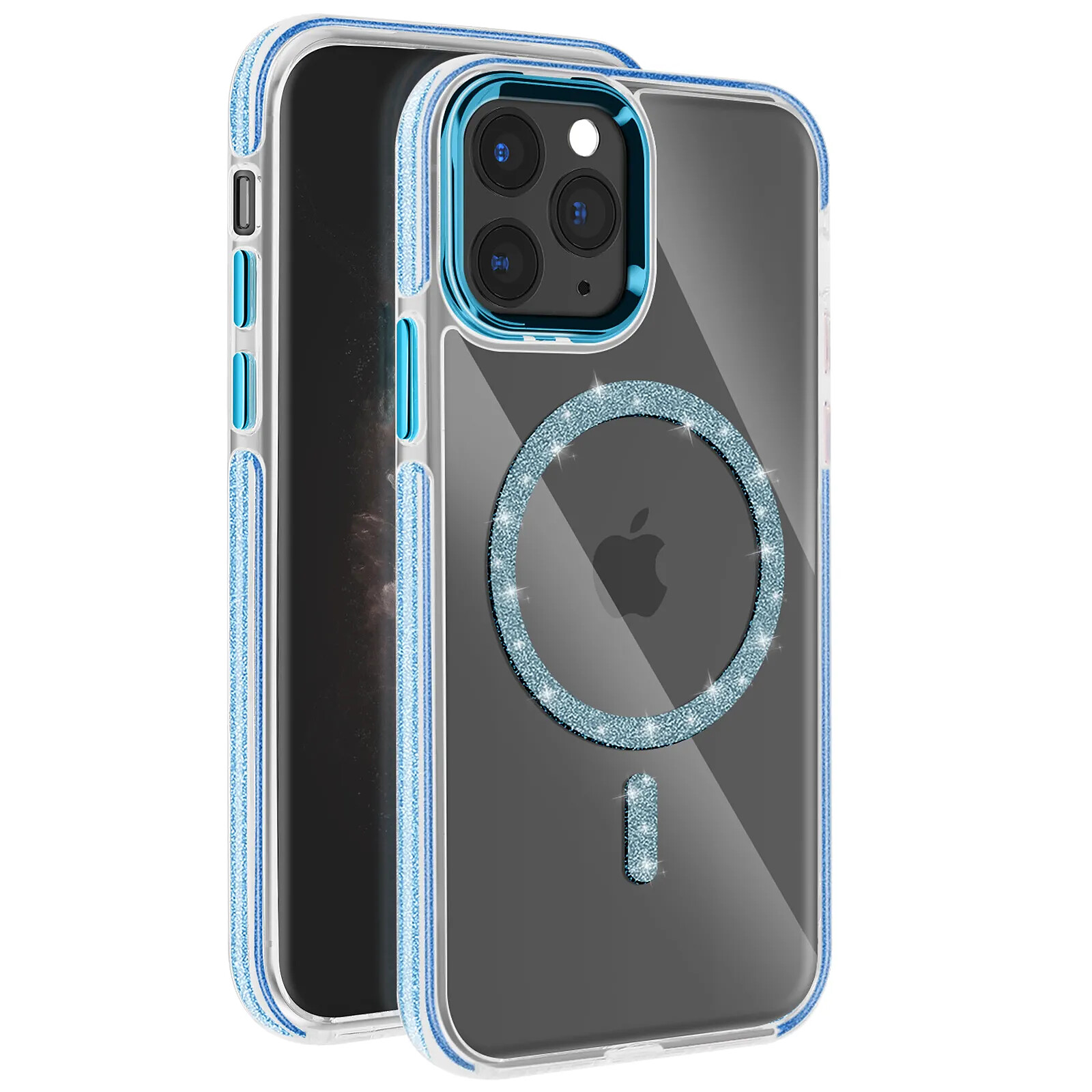 Avizar Coque MagSafe pour iPhone 11 Pro Max Silicone Pailleté