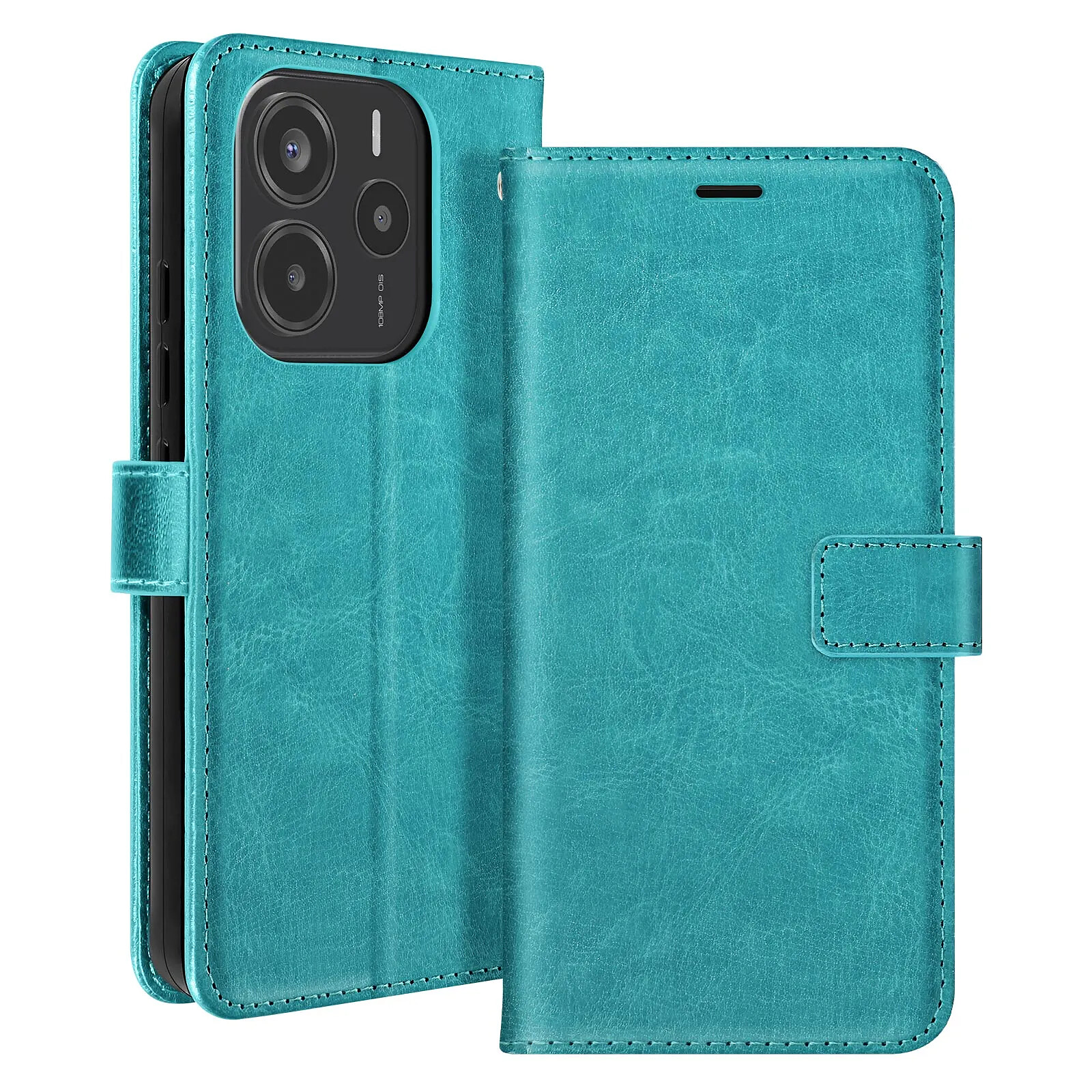 Etui MAYAXESS Redmi Note 14 4G Portefeuille Turquoise