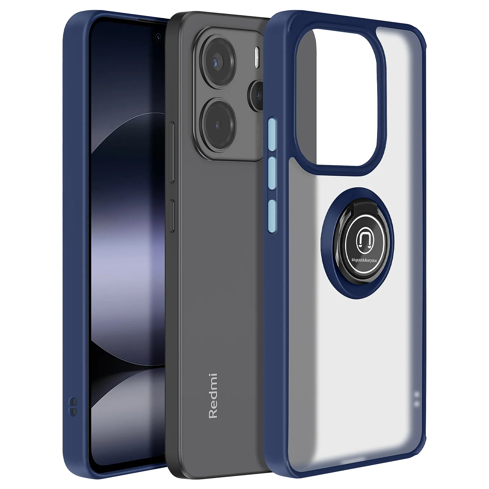 Coque AVIZAR Bague Xiaomi Note 14 4G Bleu Givré