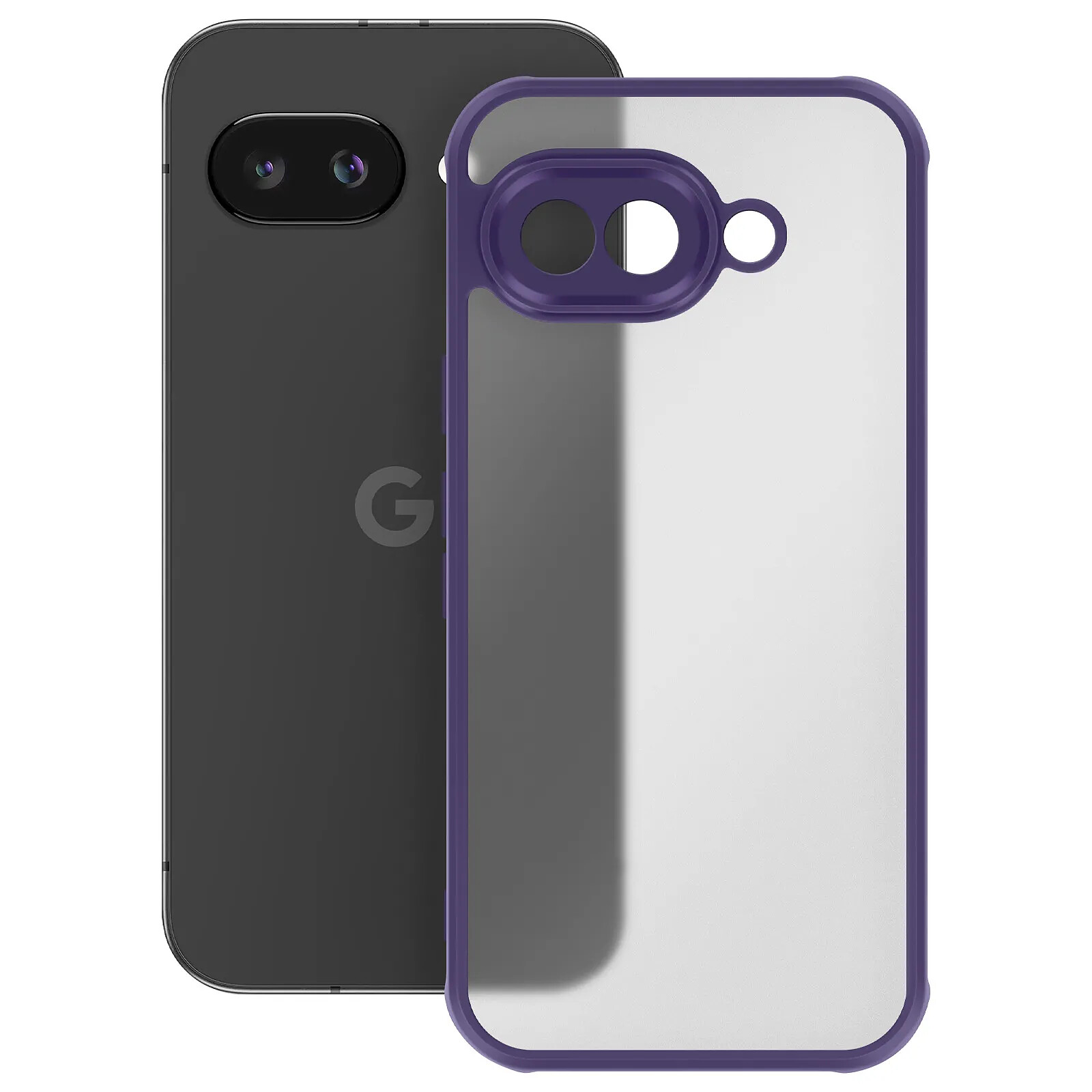 Coque Antichoc Violette Avec Support Intégré Pour Google Pixel 7A - Protection Renforcée Lentille