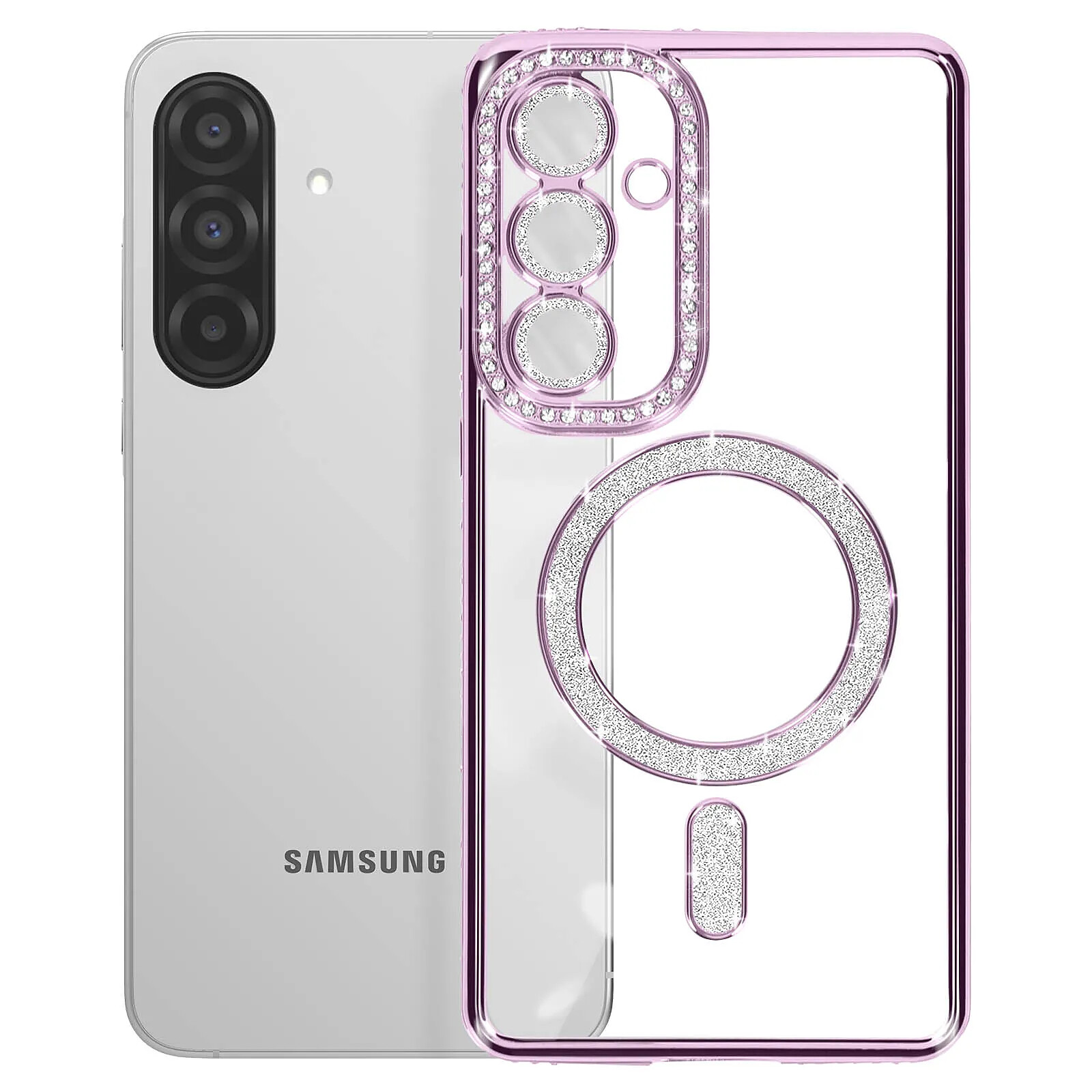 Avizar Coque Diamant pour Samsung Galaxy A36 MagSafe Contour Strass