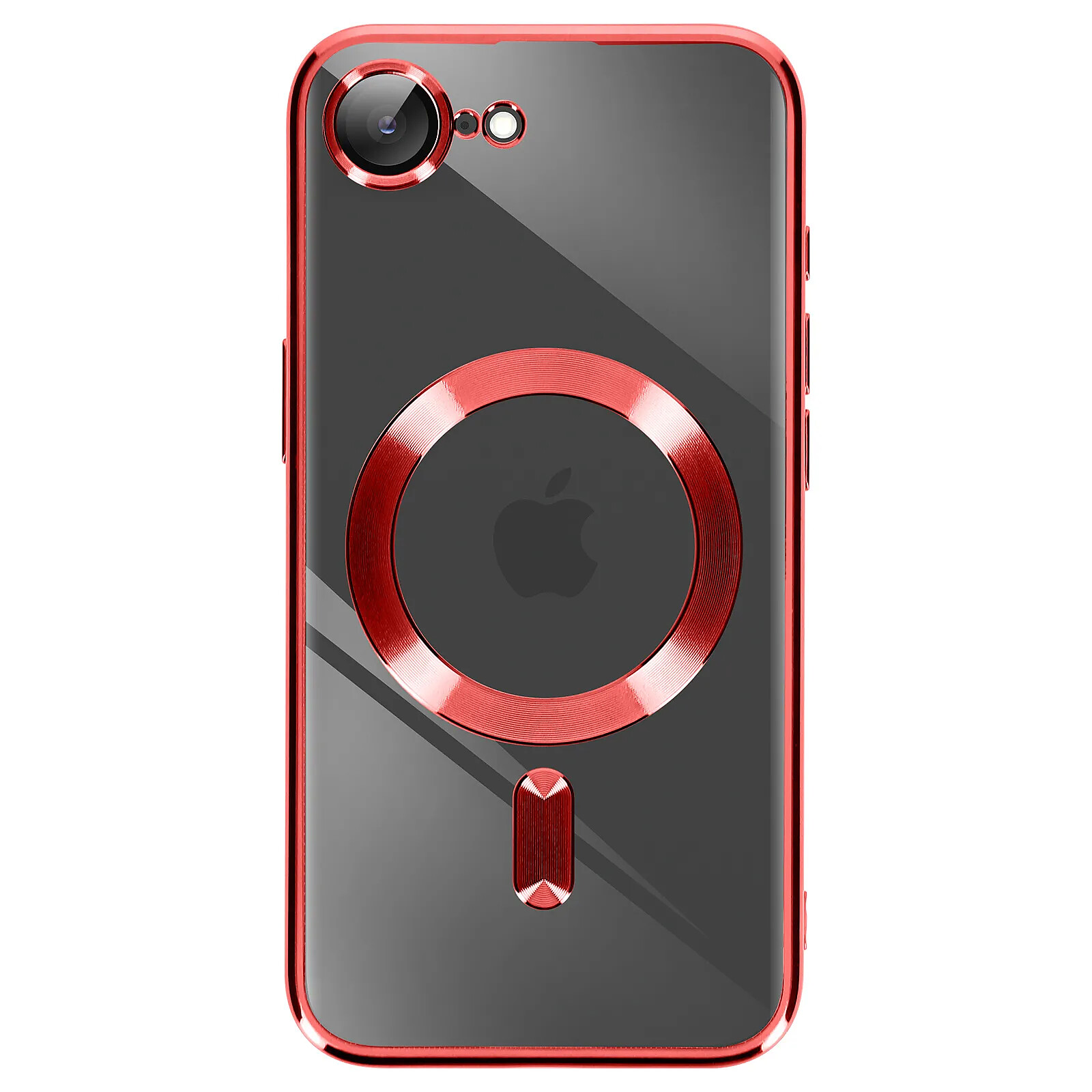 Coque AVIZAR iPhone 16e Silicone Chromé Rouge