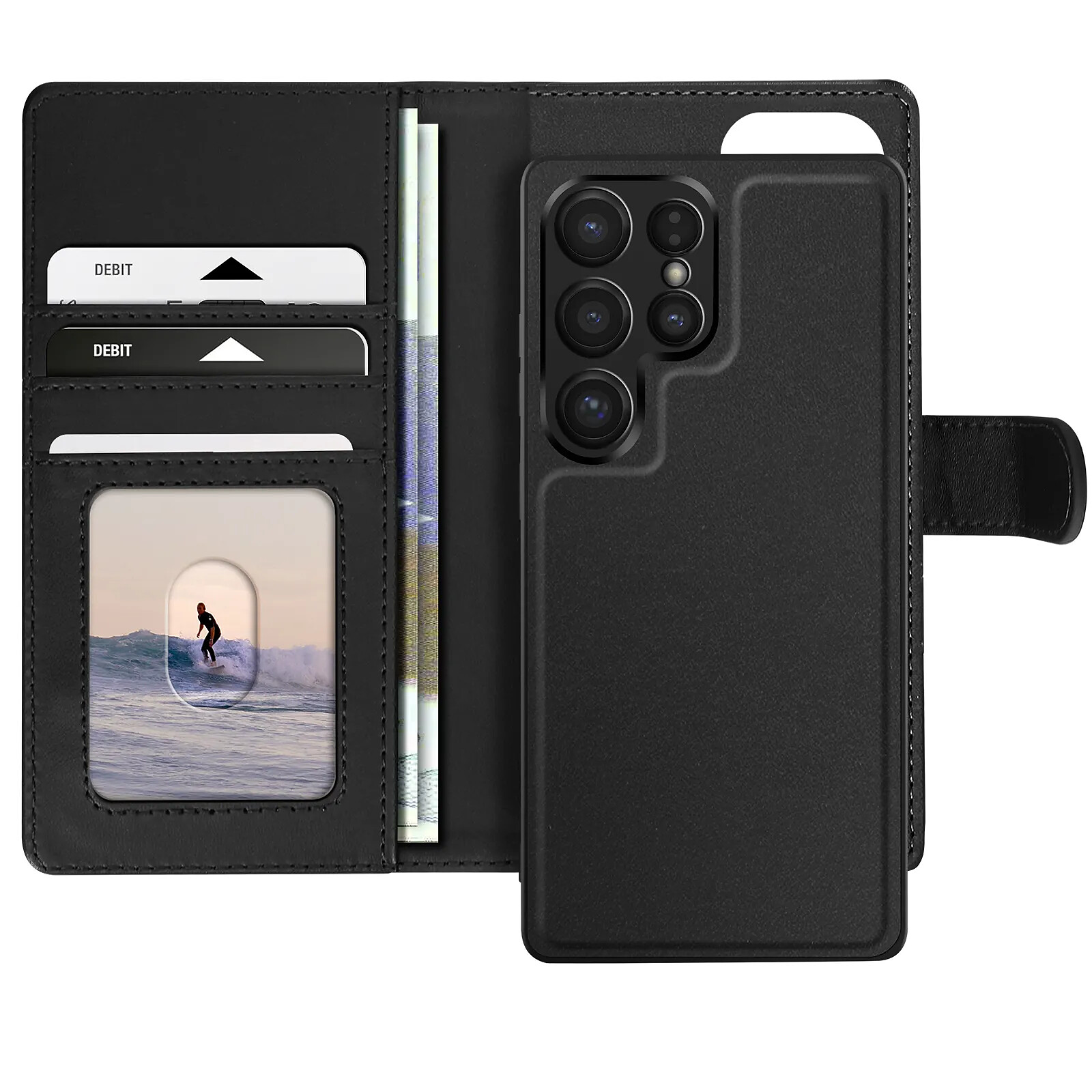 Mayaxess Étui pour Samsung Galaxy S25 Ultra Coque Détachable Noir