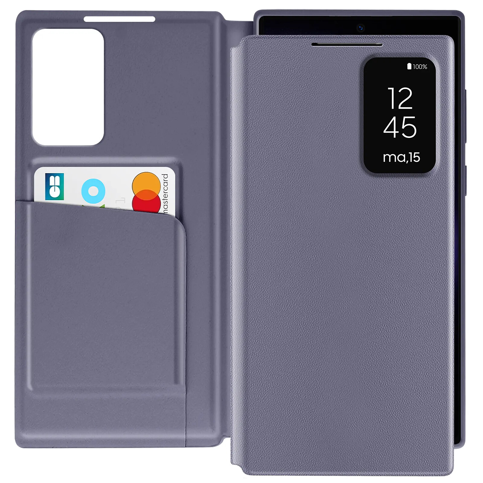 Avizar Étui Fenêtre pour Samsung Galaxy S23 Ultra avec Clapet Porte-Carte
