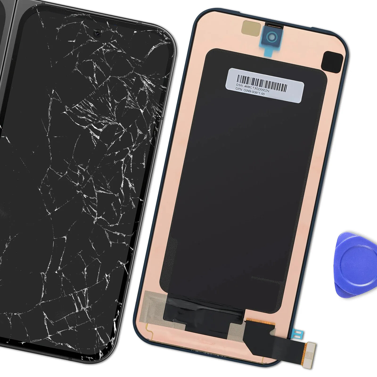 Écran Tactile Avec Cadre Noir Pour Google Pixel 7 Pro – Pour Pièces (cassé/fissuré)
