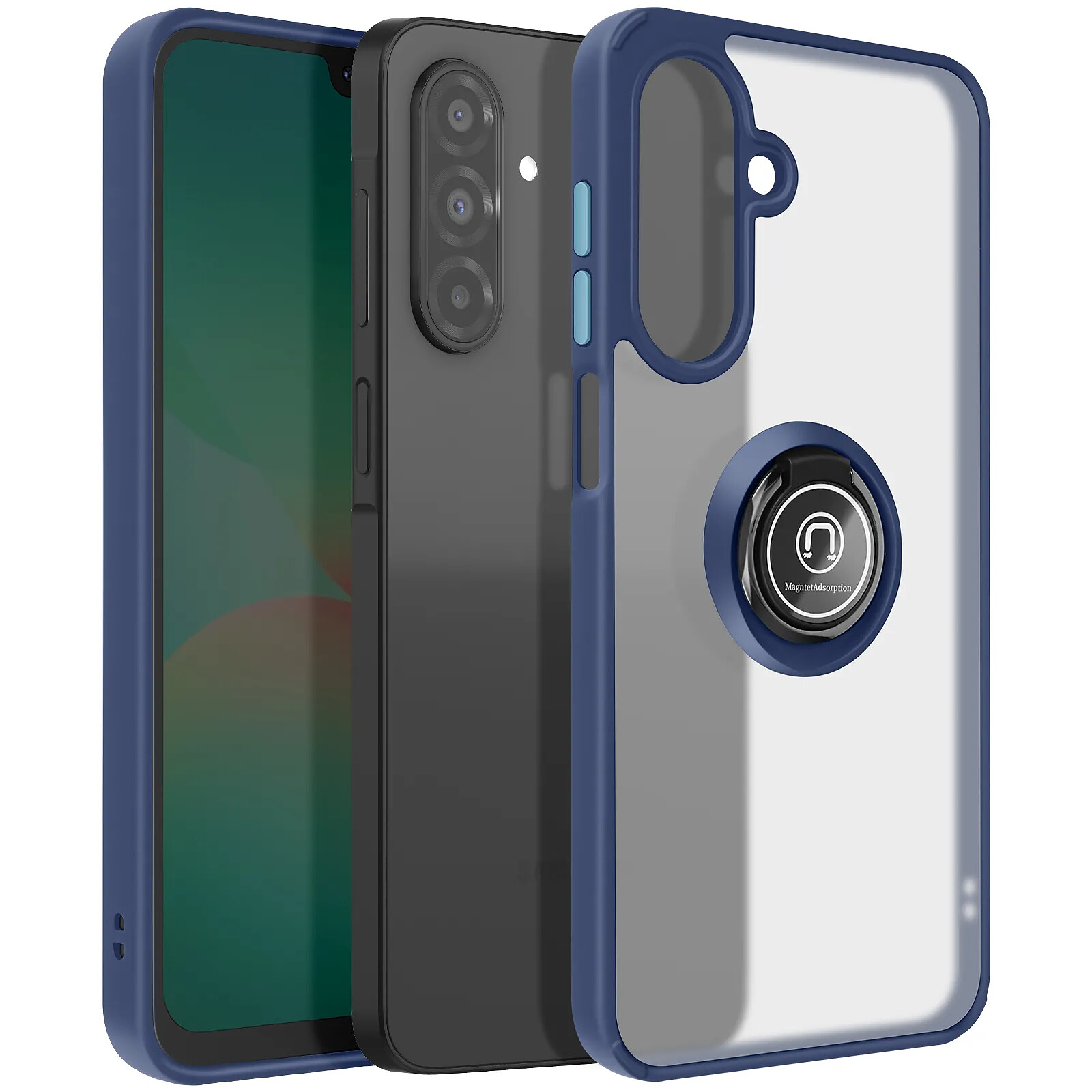 Avizar Coque pour Samsung Galaxy A26 Bague Magnétique Dos Translucide