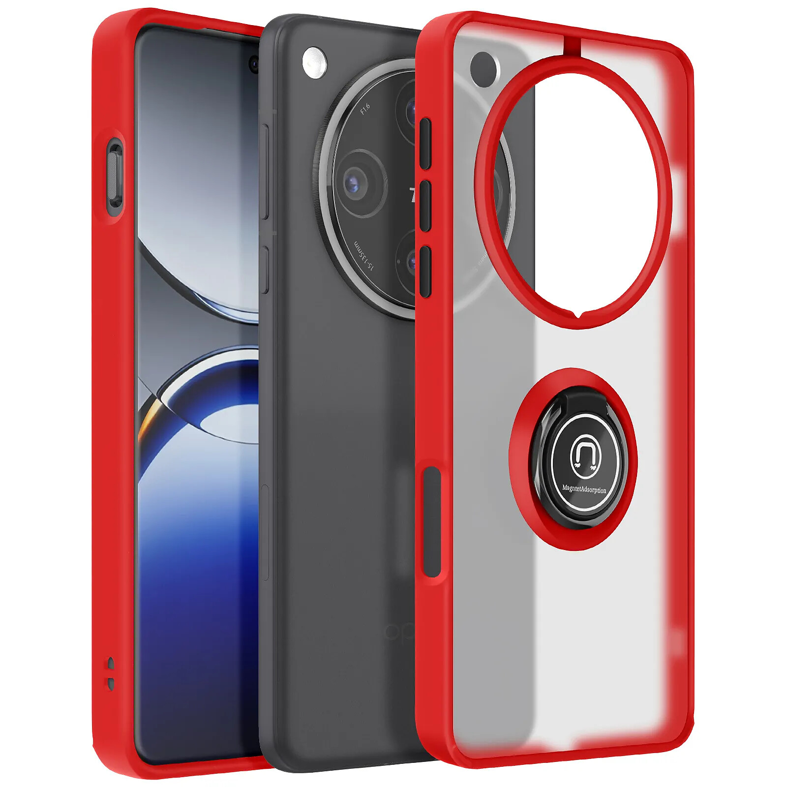 Avizar Coque pour Oppo Find X8 Pro Bague Magnétique Dos Translucide