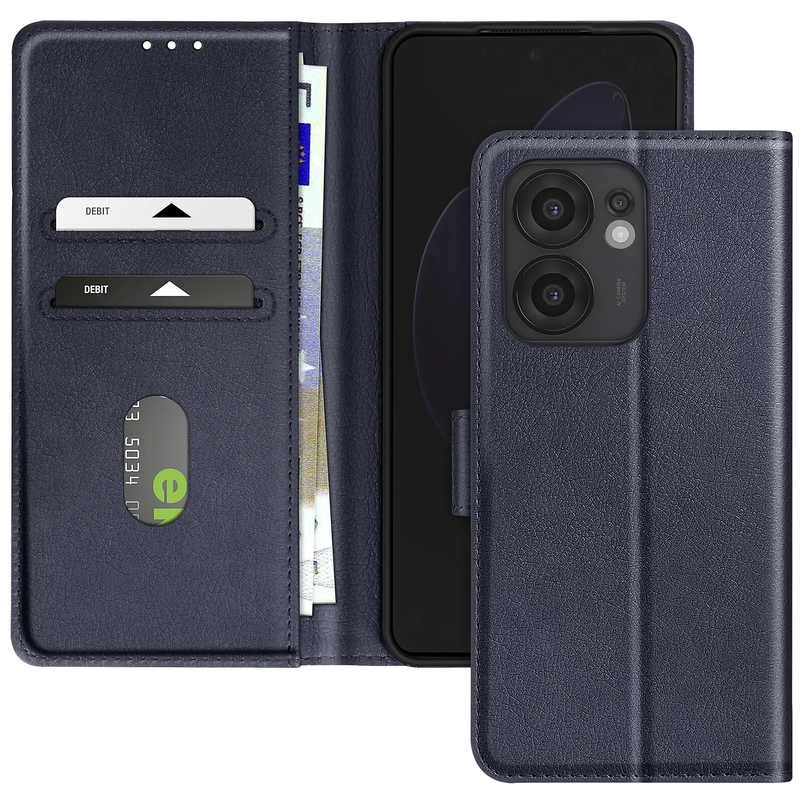 Avizar Étui pour Oppo Reno 13 F / 13 FS Clapet Portefeuille et Support Vidéo