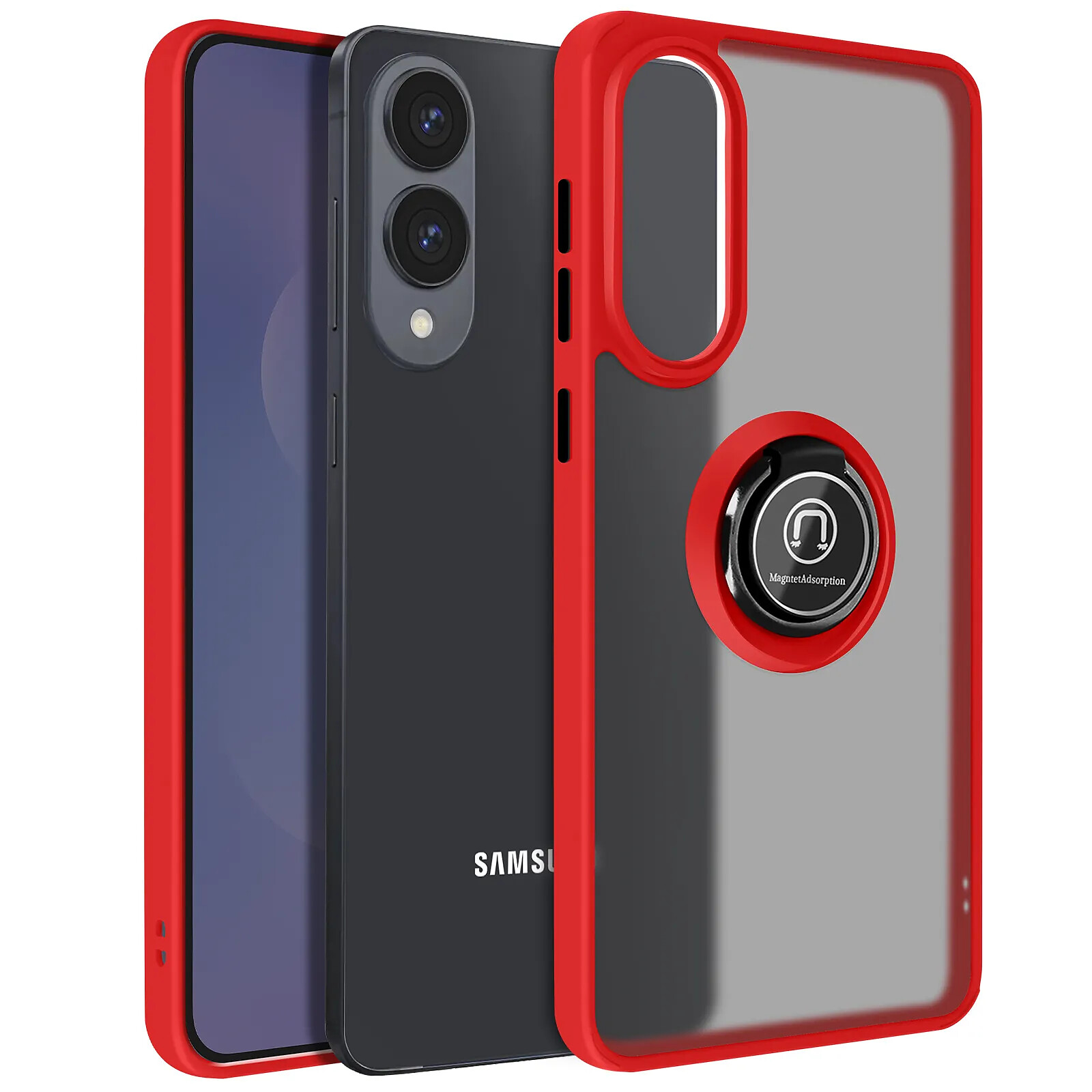 Avizar Coque pour Samsung Galaxy S25 Edge Bague Magnétique Dos Translucide