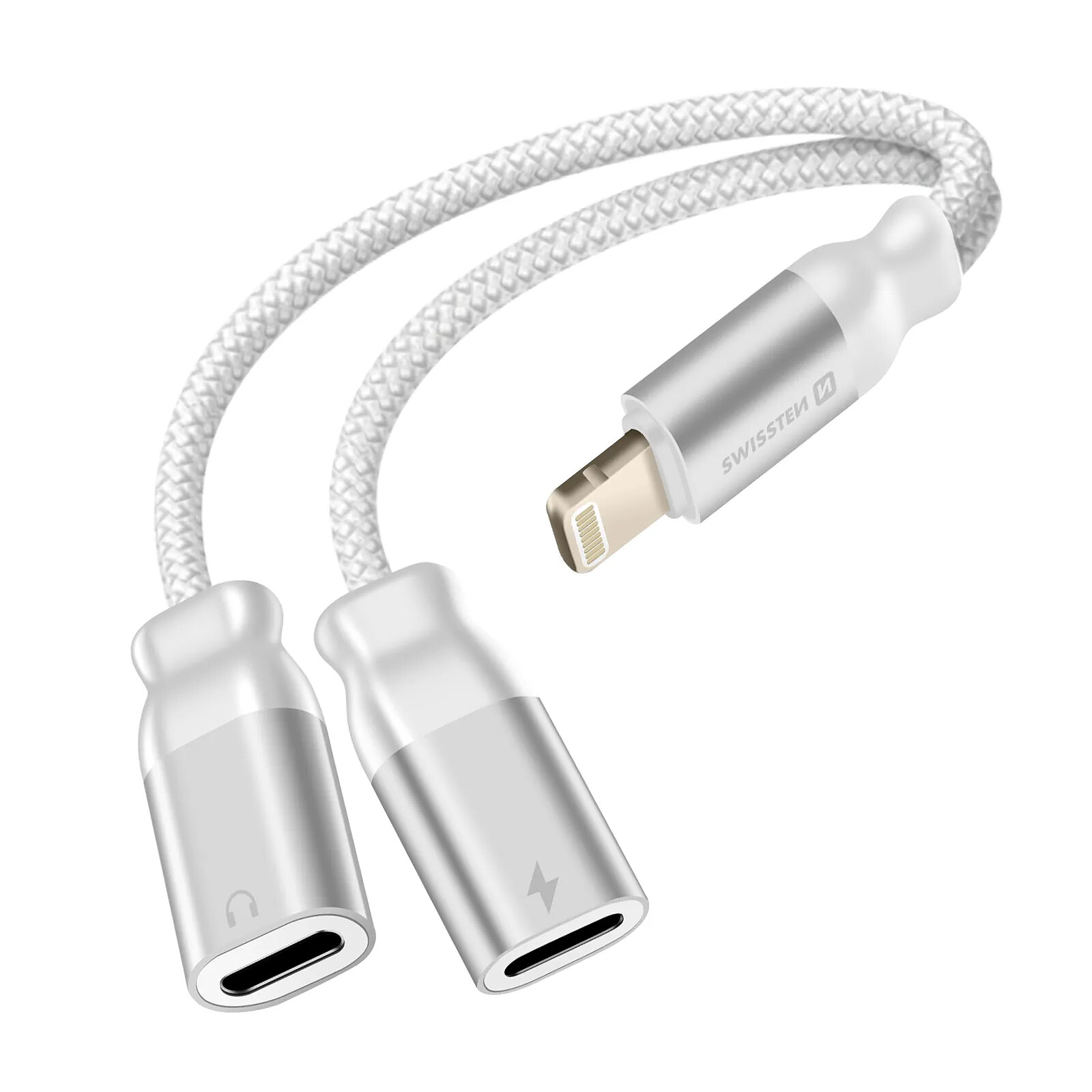 Adaptateur Double Casque + Chargeur IPhone – Blanc – Universel – Pour Partager L'Audio