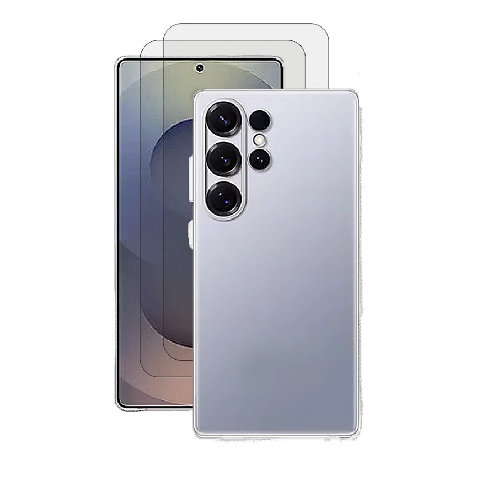 Evetane Coque Samsung Galaxy S25 Ultra Antichoc coins renforces Silicone + 2 Vitres en verre trempe Protection ecran