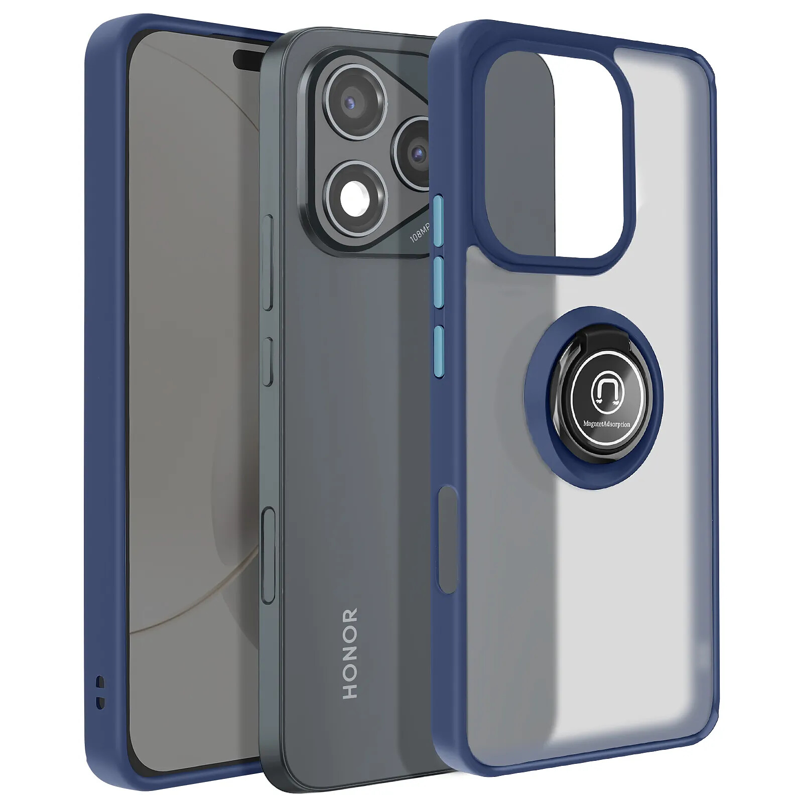 Avizar Coque pour Honor 400 Lite Bague Magnétique Dos Translucide