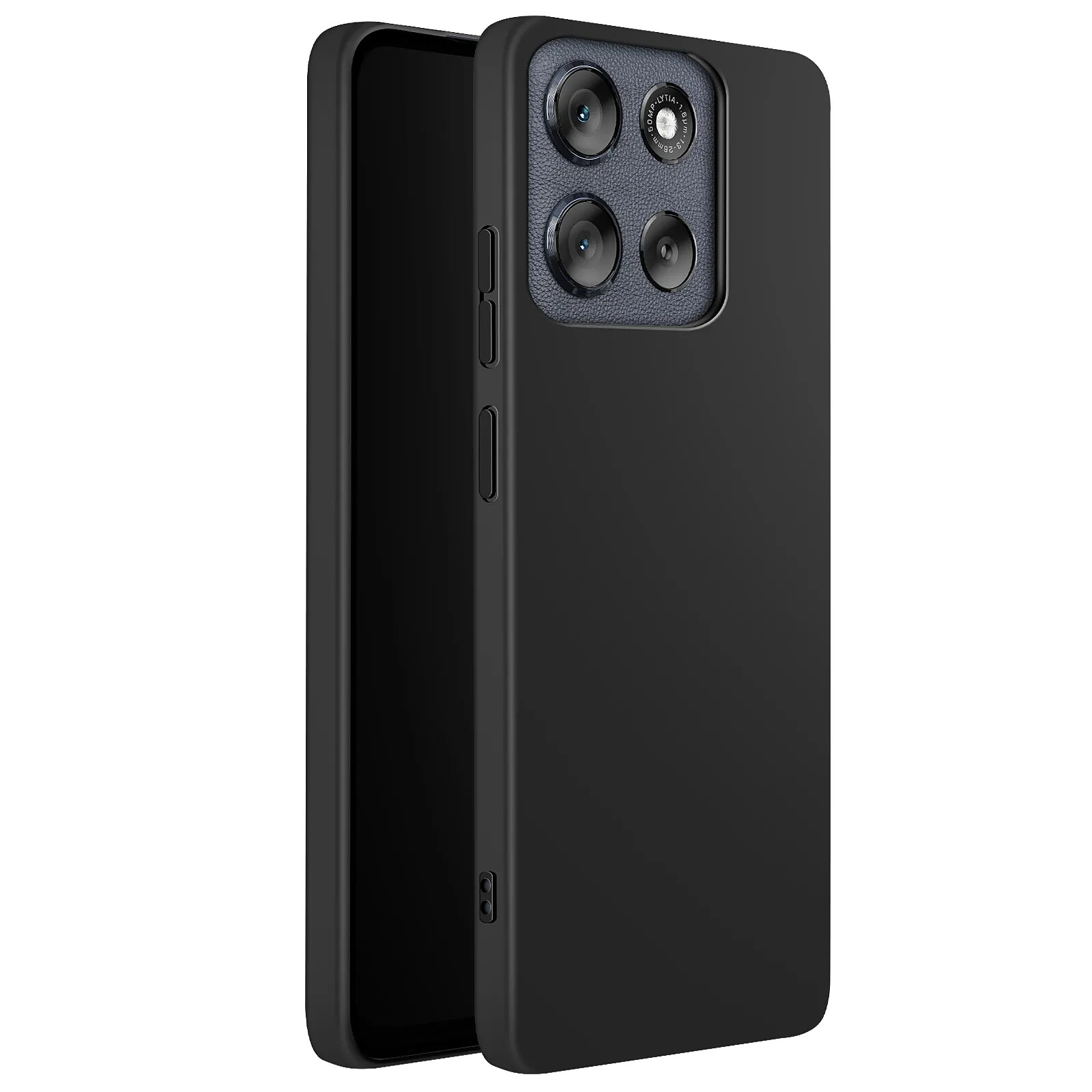 Coque Pour Motorola Moto G86 5G Avec Collier Réglable - Housse TPU Transparente Et Cordon Silicone, Noir