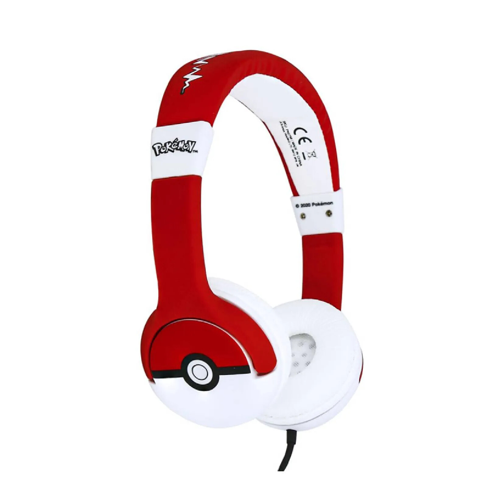 Pokemon Casque Audio Filaire Jack 3,5 mm Stéréo pour Enfant Design Pokéball Rouge
