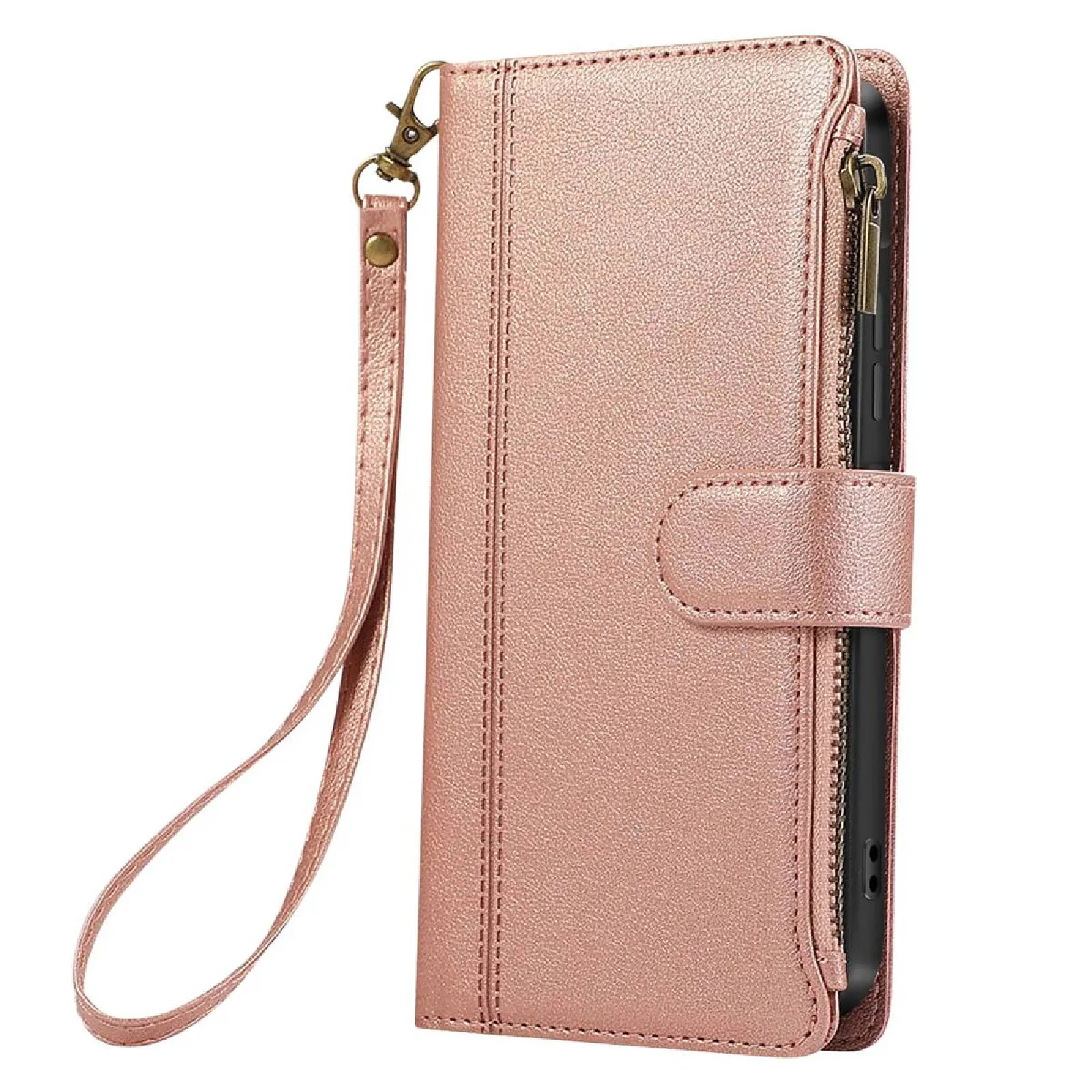 Avizar Étui Portefeuille pour Galaxy S25 / S24 à Zip avec Bandoulière Détachable