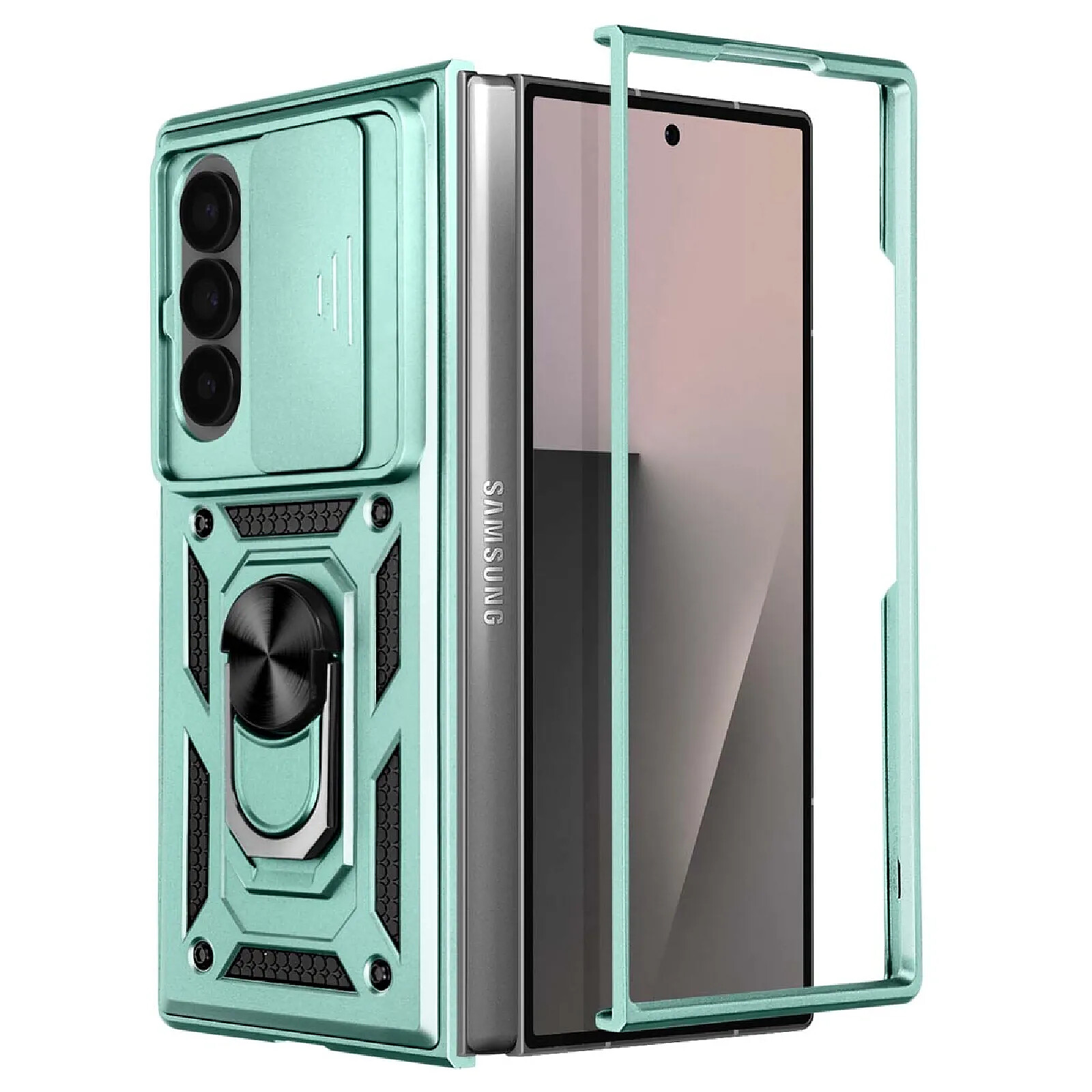 Coque De Protection Avizar Pour Honor 400 Lite, Couleur Verte, Avec Bague Magnétique - Neuf