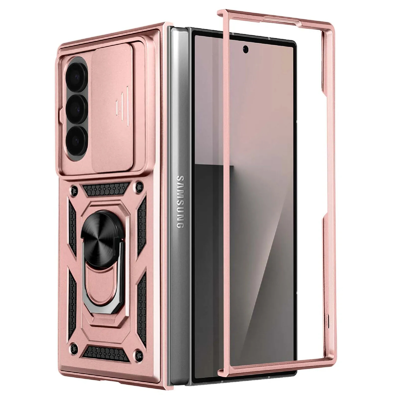 Avizar Coque pour Samsung Galaxy Z Fold 7 avec Support Bague et Cache Caméra