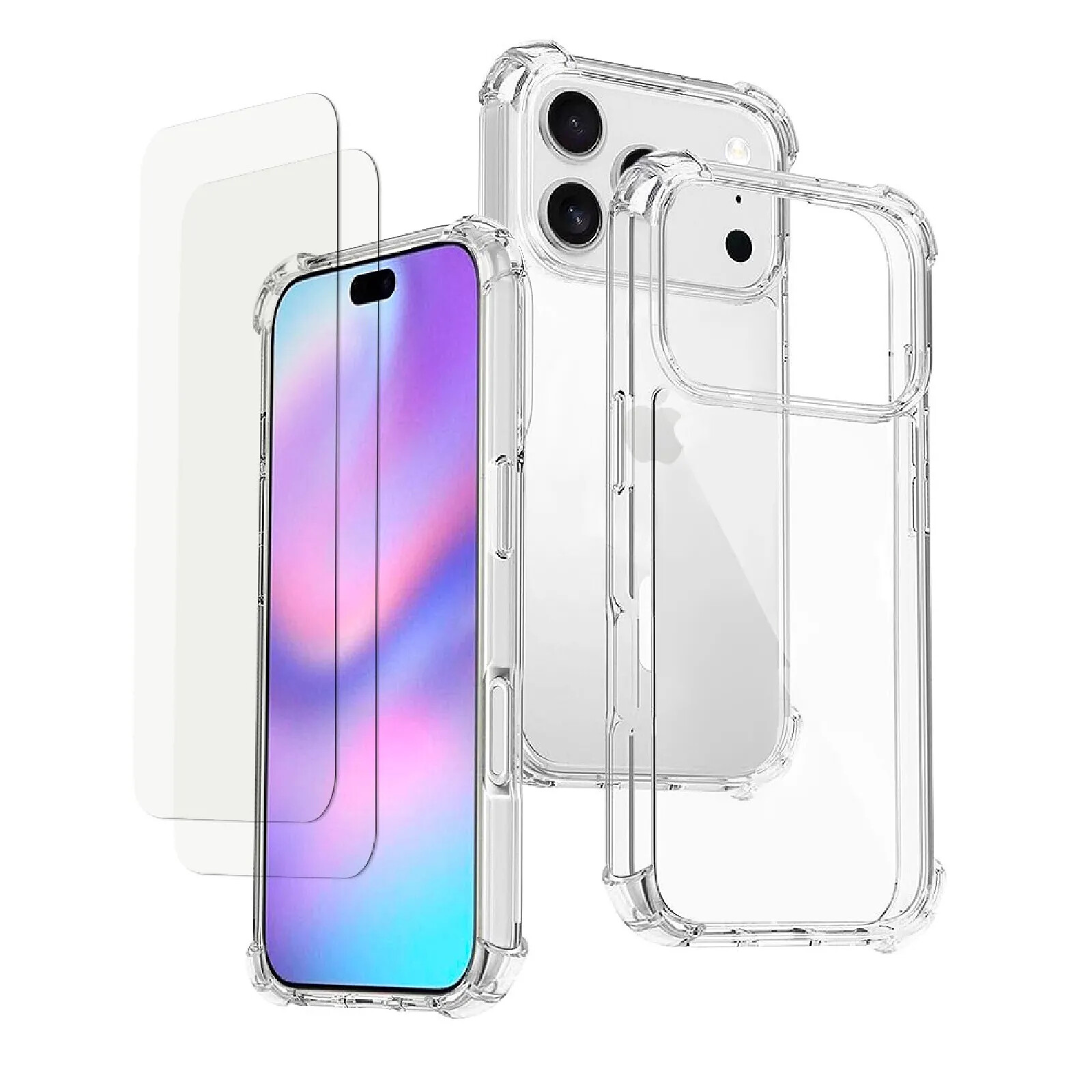 Evetane Coque iPhone 17 Pro Antichoc Silicone bords renforcés + 2 Vitres en verre trempé Protection écran