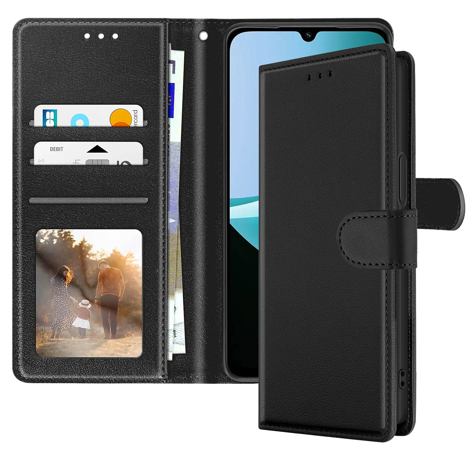 BLOTECH Téléphone Coque Etui Portefeuille Fleur Pour Nokia C20/C10 PU Cuir à Rabat Housse Avec