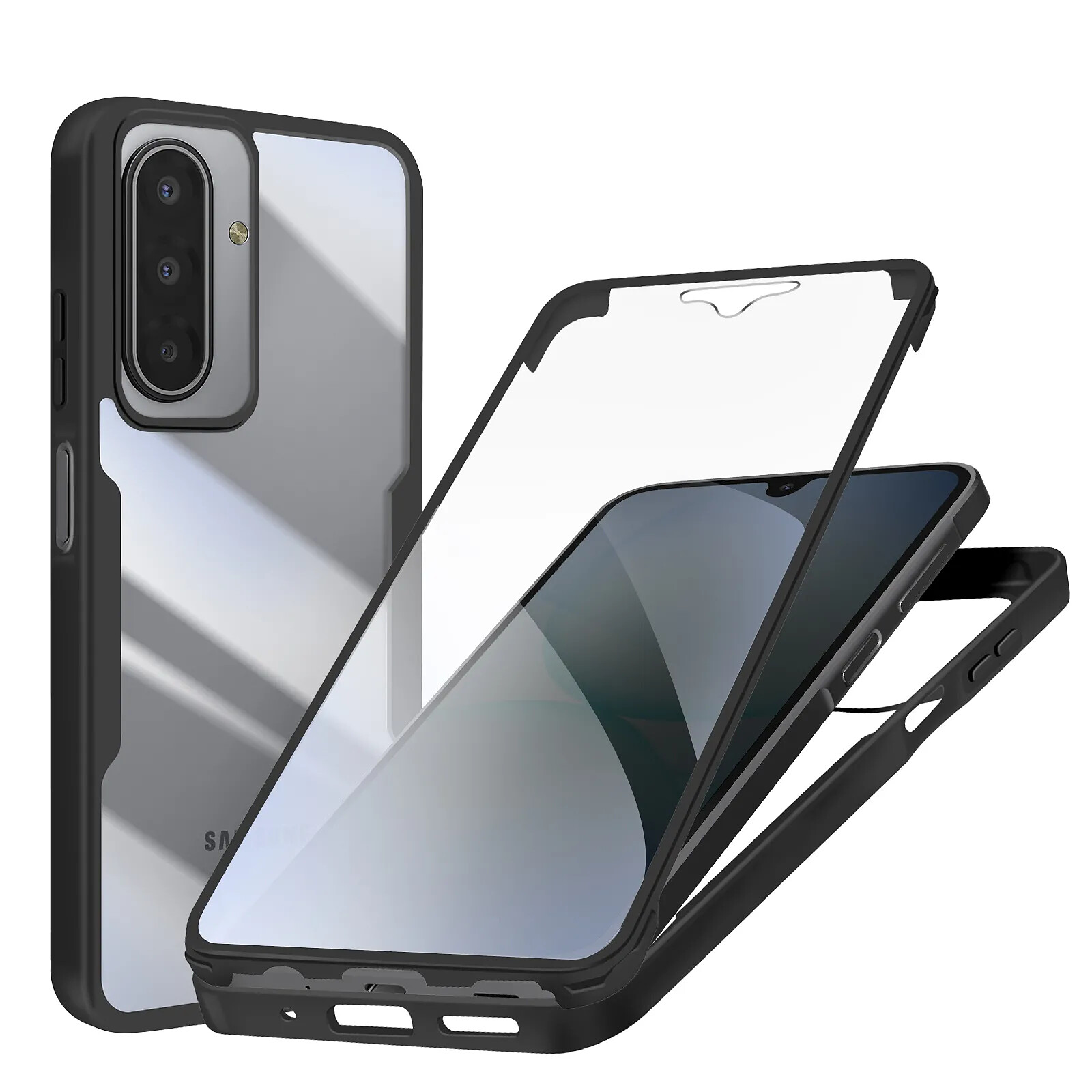 Avizar Coque Intégrale pour Galaxy A17 avec Contour en Silicone et Membrane Tactile