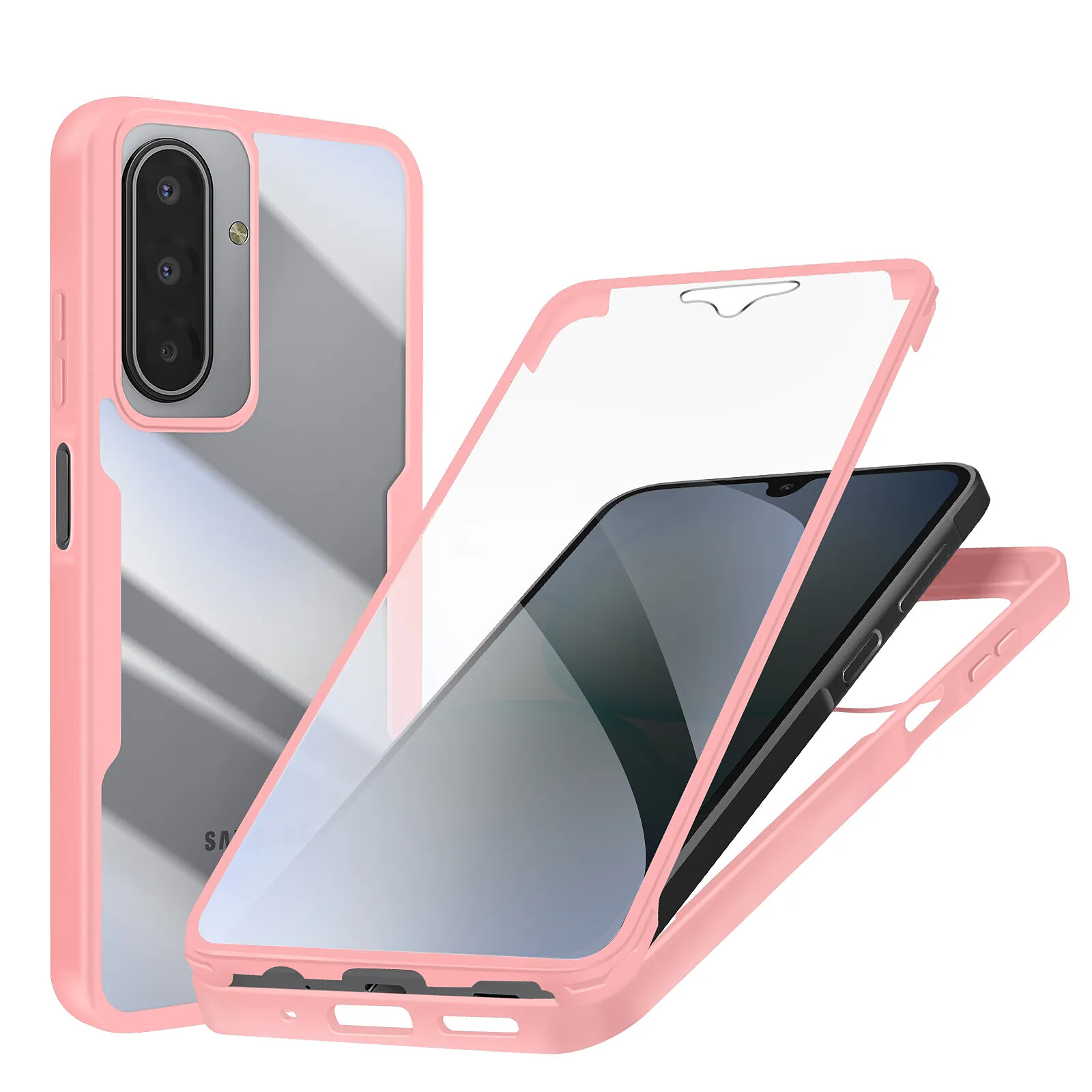 Avizar Coque Intégrale pour Galaxy A17 avec Contour en Silicone et Membrane Tactile
