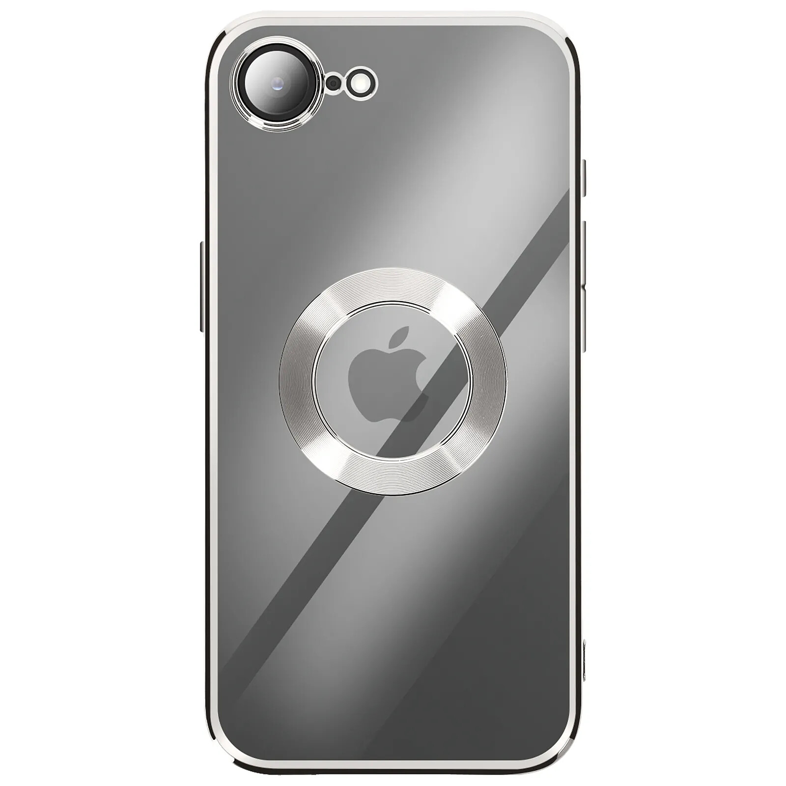 Coque Avizar Pour IPhone 17 - Silicone Souple Noir Avec Contour Chromé - Neuf Sous Blister