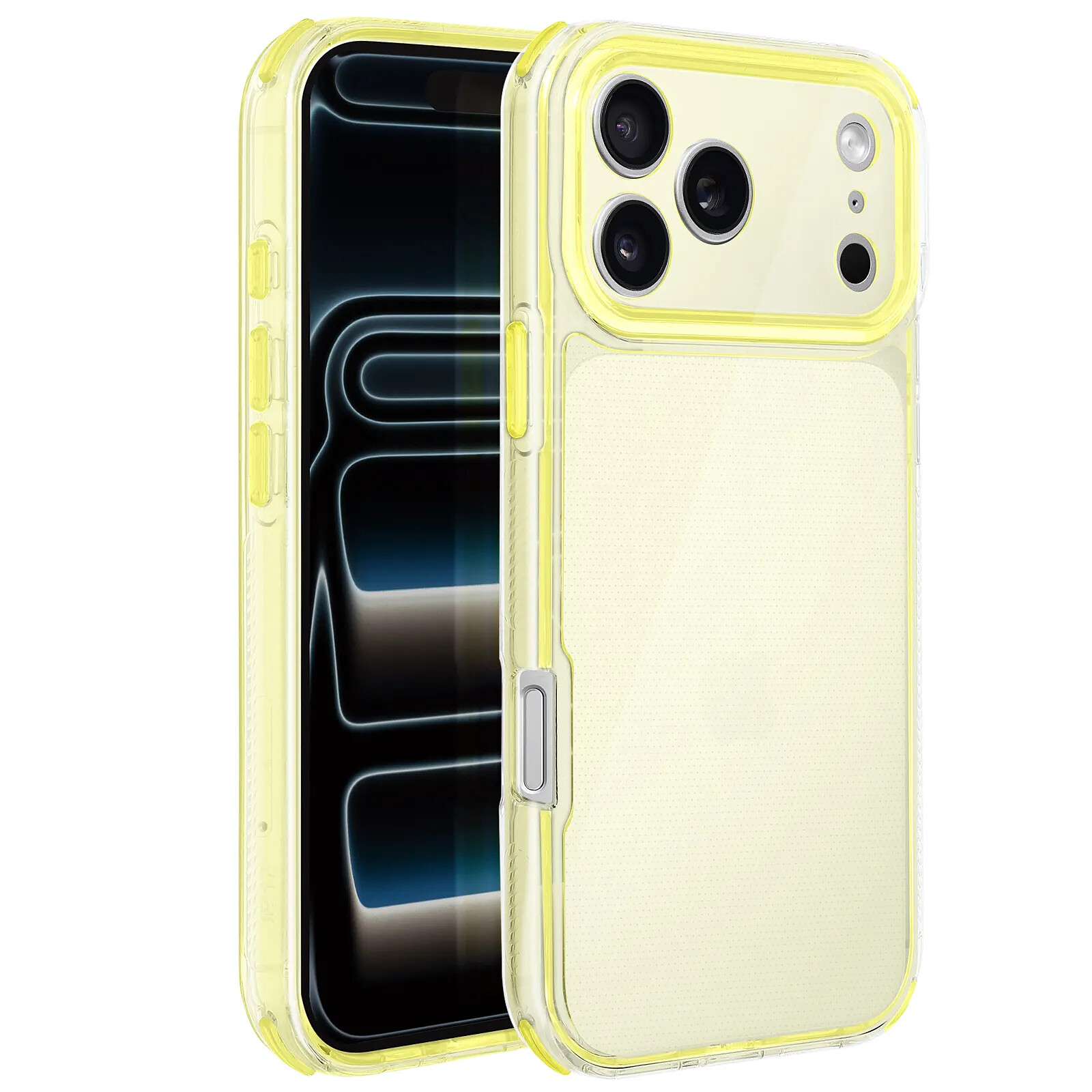 Coque Renforcée Bi-matière Avizar Pour IPhone 17 Pro Max - Texture Antidérapante Noire