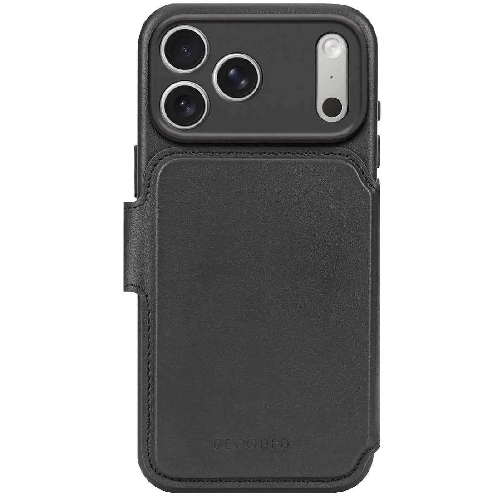 Decoded Étui Folio pour iPhone 17 Pro Max MagSafe en Cuir avec Coque Détachable Noir