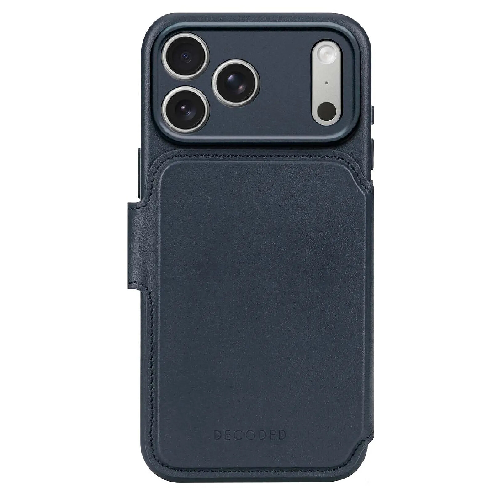 Decoded Étui Folio pour iPhone 17 Pro Max MagSafe en Cuir avec Coque Détachable Bleu marine
