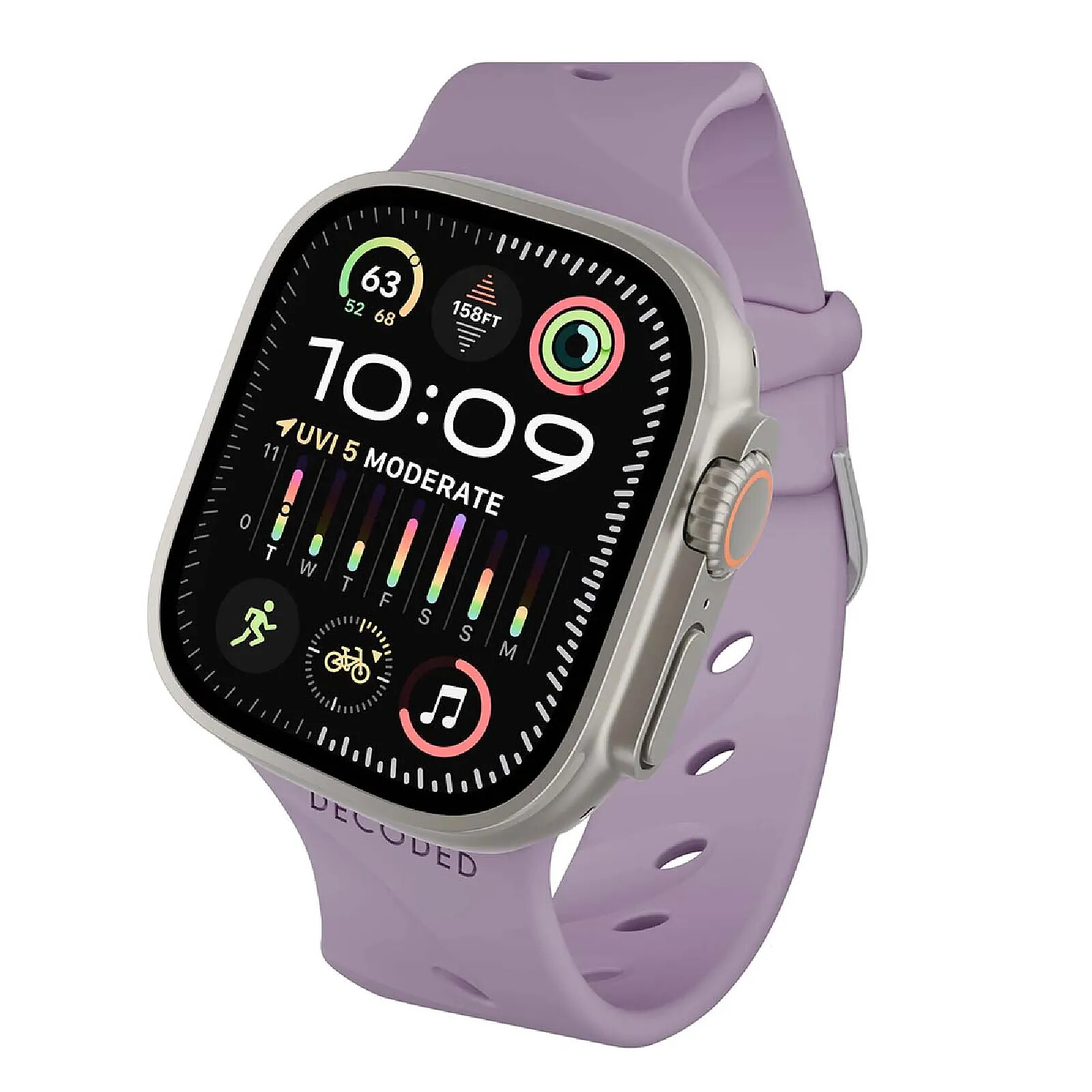 Decoded Bracelet Ares Splice pour Apple Watch 38 à 42mm en Silicone Violet