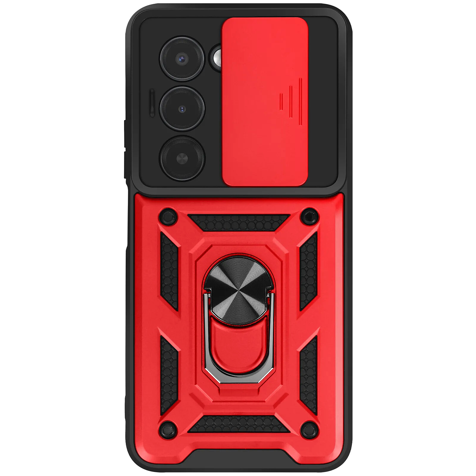 Mayaxess Coque pour Xiaomi Redmi 15 5G avec Anneau Rotatif Magnétique et Cache Caméra Rouge