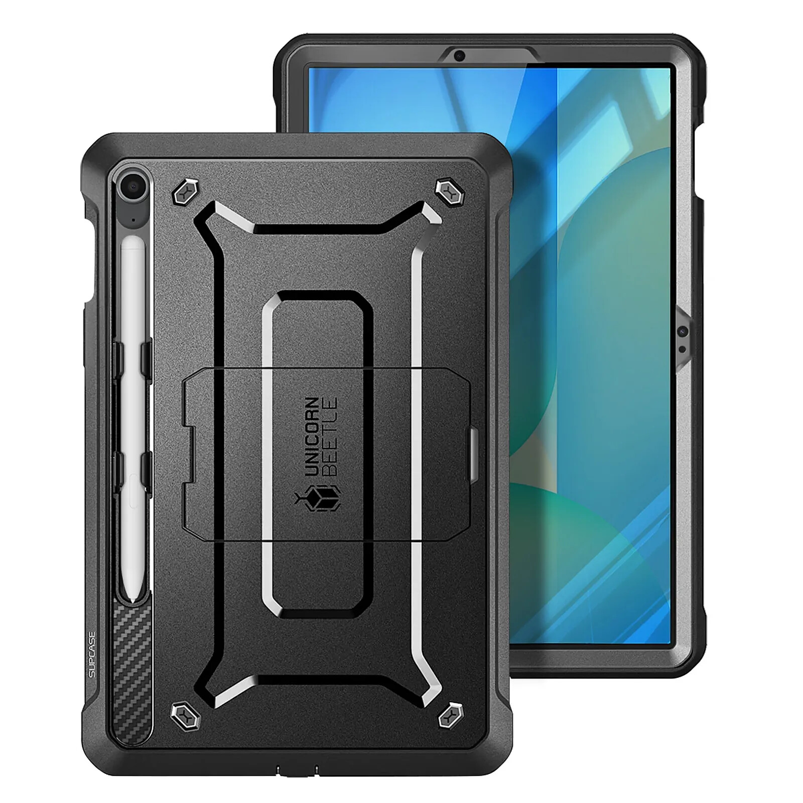 Supcase Coque et Protection d'Écran pour Galaxy Tab S10 FE Plus avec Béquille Support Noir