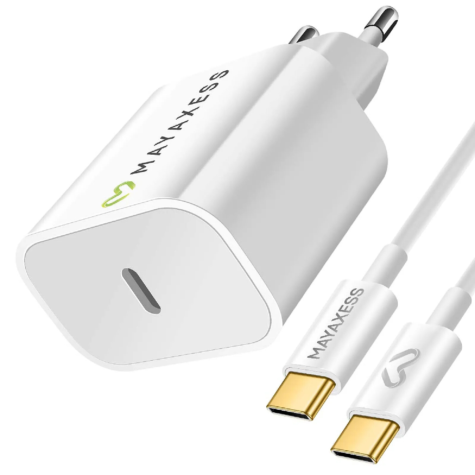 Mayaxess Chargeur Secteur pour Google Pixel 10 Pro Fold 20W avec Câble USB-C 1m Blanc