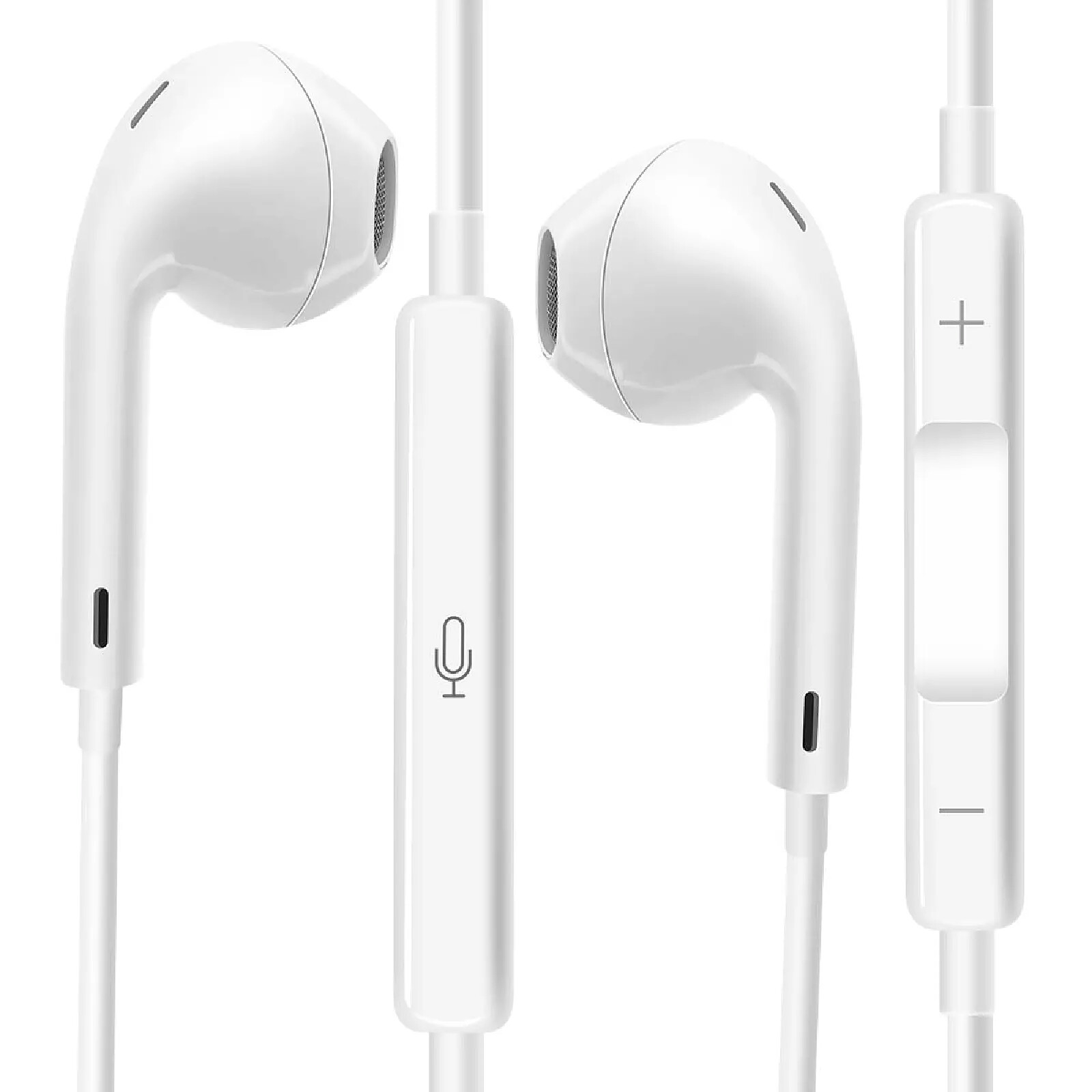 Mayaxess Écouteurs Filaires USB-C pour Samsung Galaxy S25 avec Micro intégré Blanc