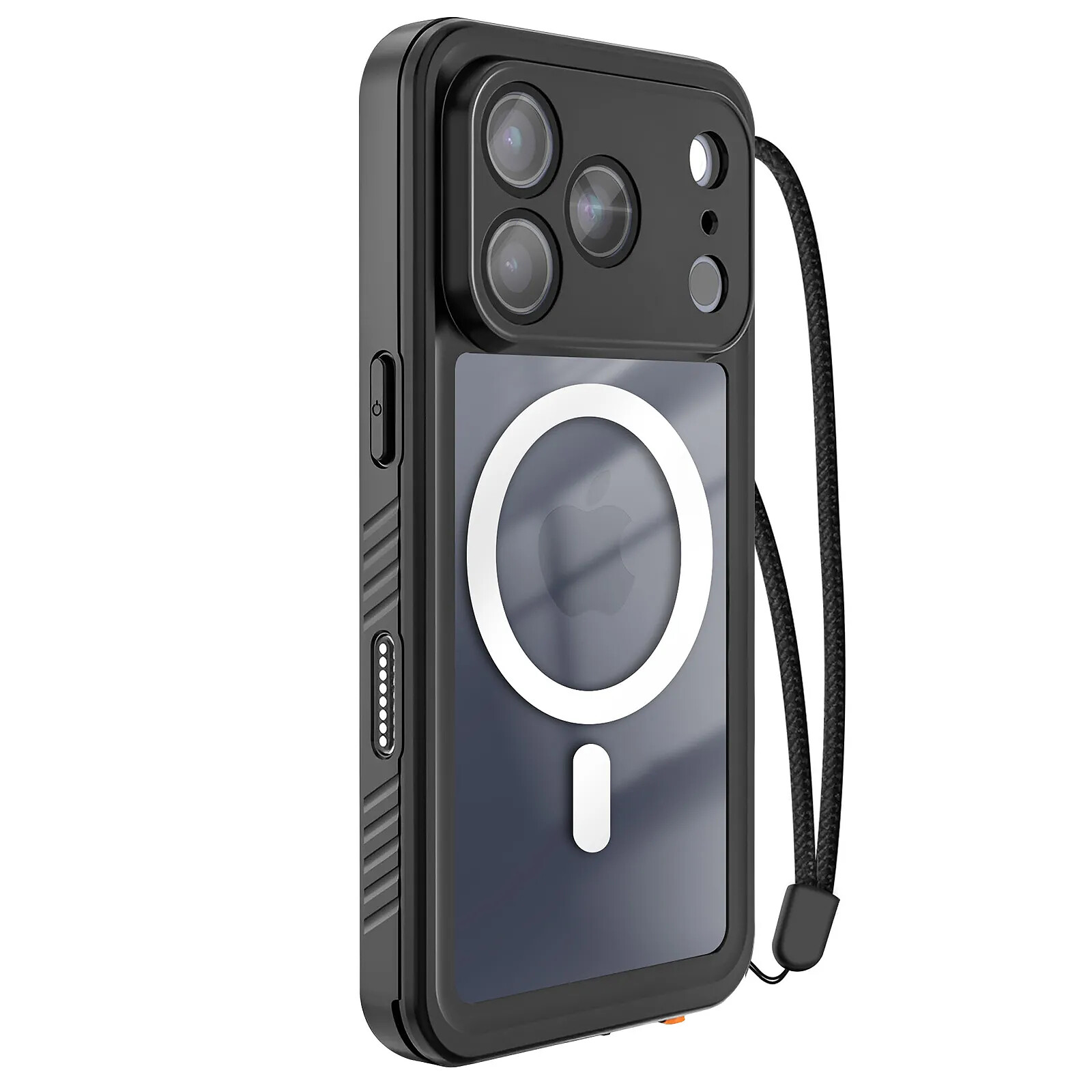 Redpepper Coque pour iPhone 17 Pro Max Étanche IP68 Antichoc 2m avec Dragonne Inclus Noir