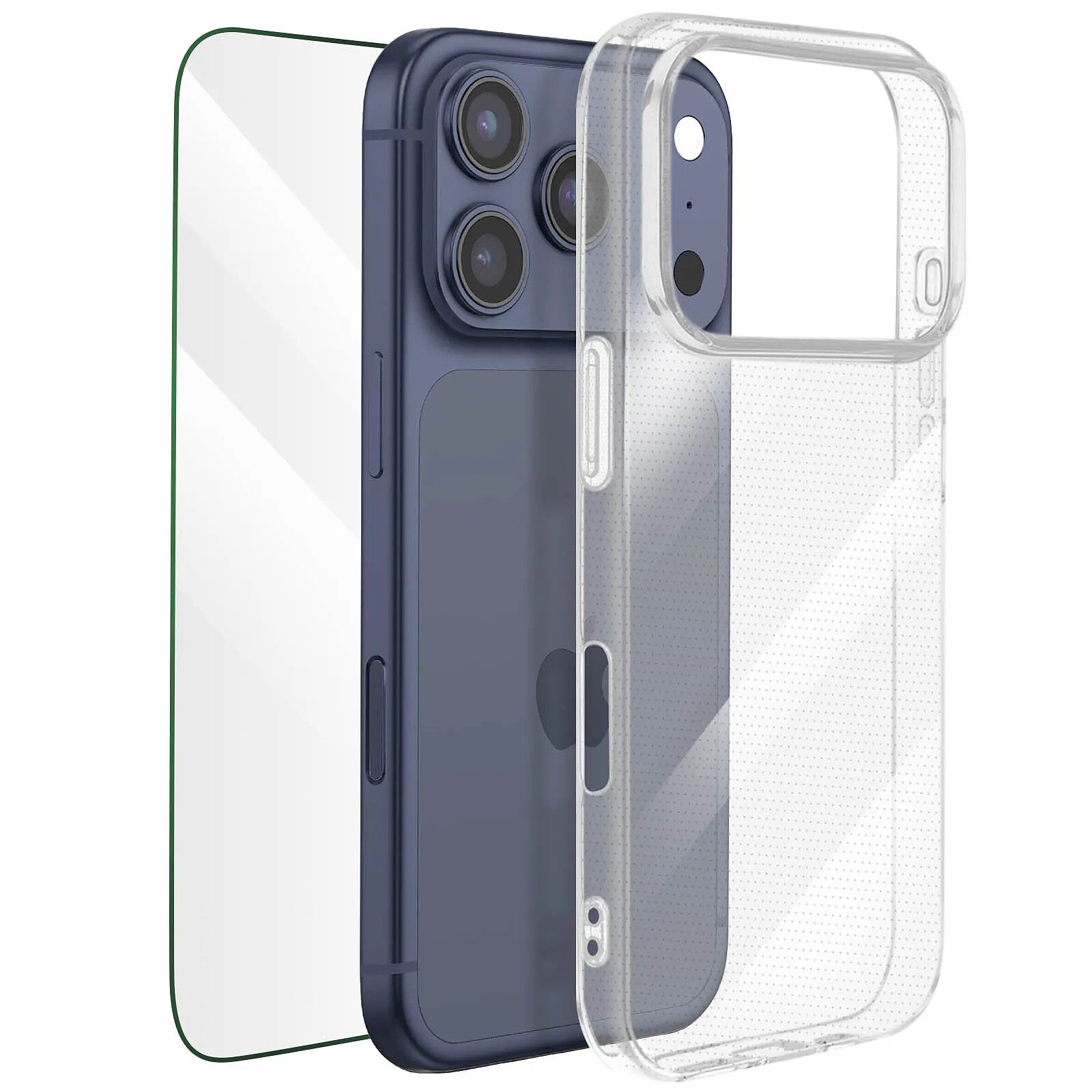 Mayaxess Pack de Protection Coque + Verre trempé pour iPhone 17 Pro Transparent