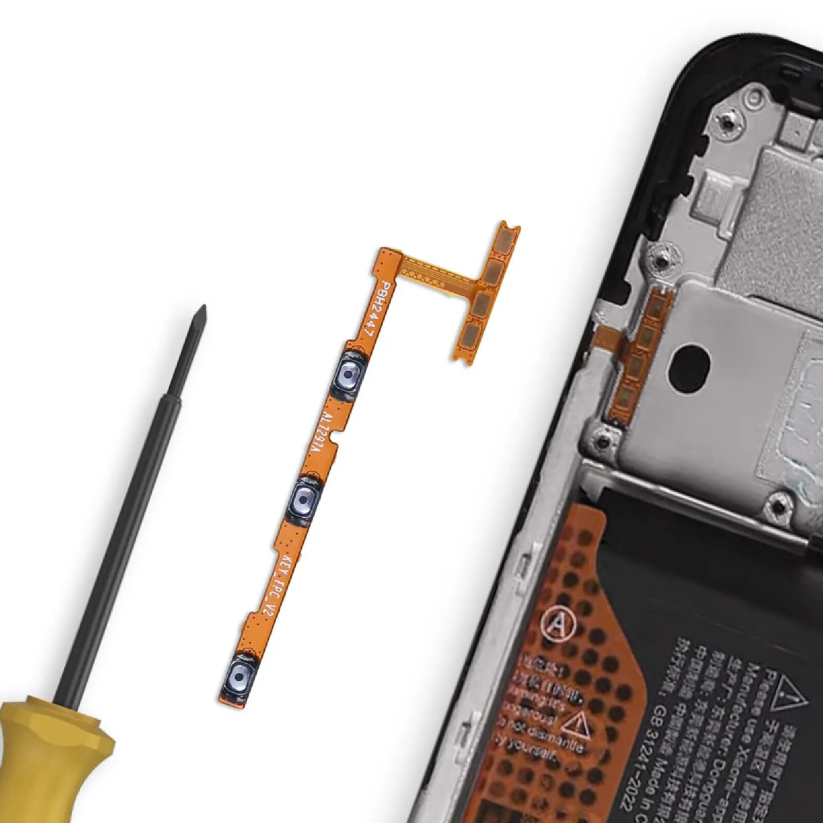 Nappe (ruban) Bouton Power Et Volume Pour Xiaomi Redmi Note 12 4G - Réf. A-014-20-010 - Neuf