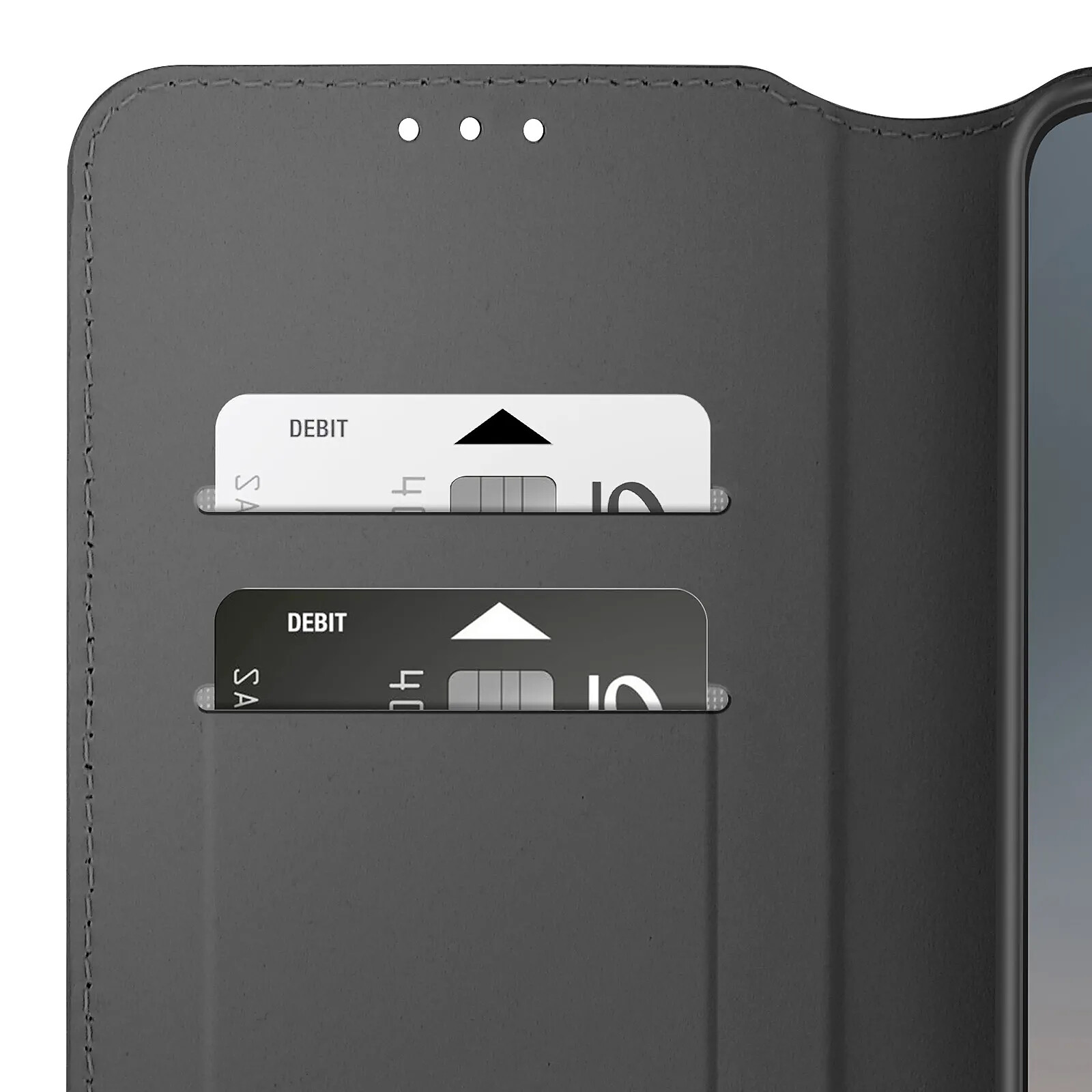 Étui Portefeuille Magnétique Avizar Pour Samsung Galaxy S25 FE – Effet Daim, Noir