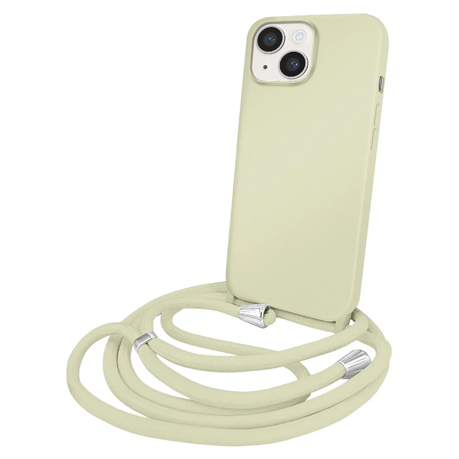 Moxie Coque pour iPhone 14 en TPU Premium Color Lace avec Cordon Tour de Cou Vert pâle