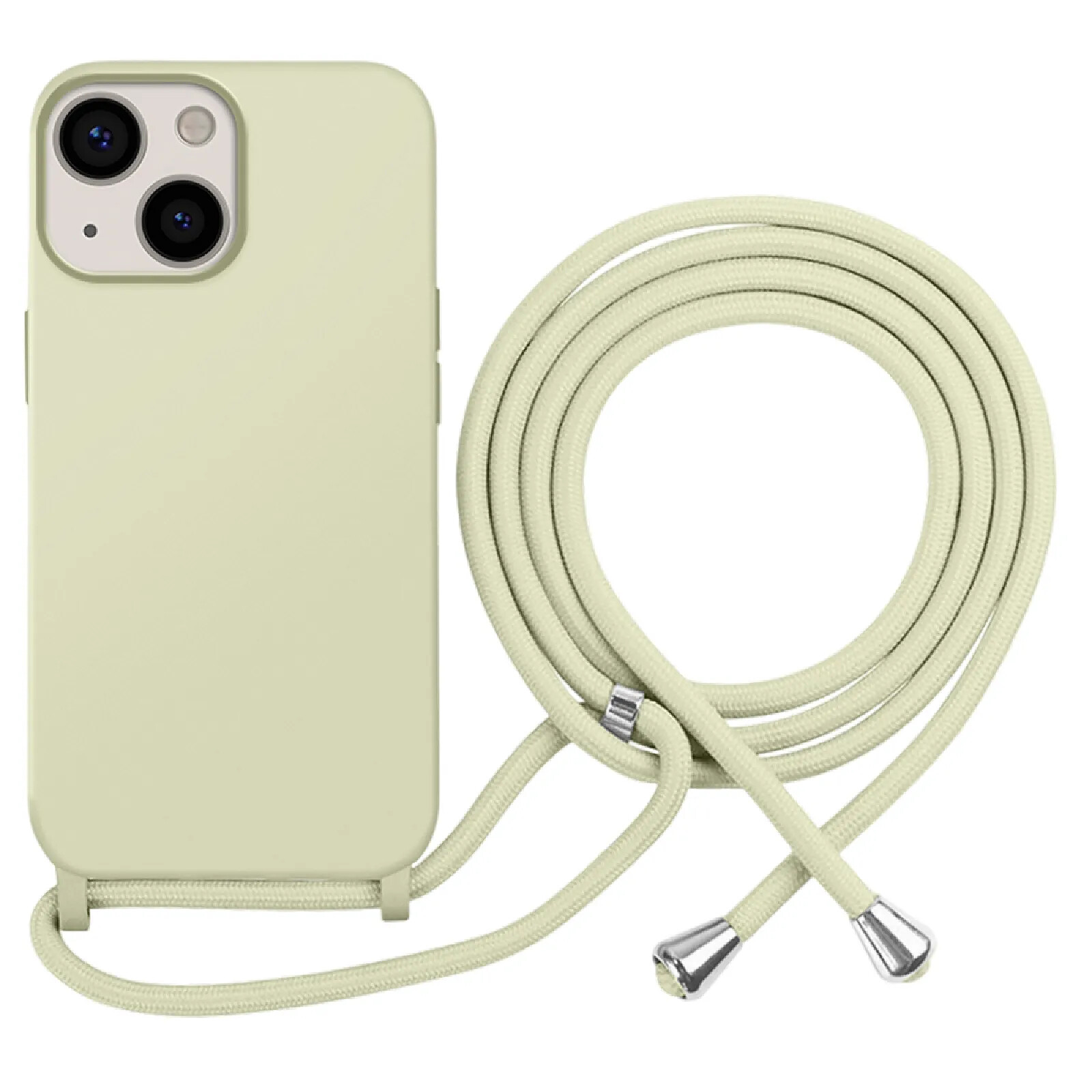 Moxie Coque pour iPhone 13 en TPU Premium Color Lace avec Cordon Tour de Cou Vert pâle