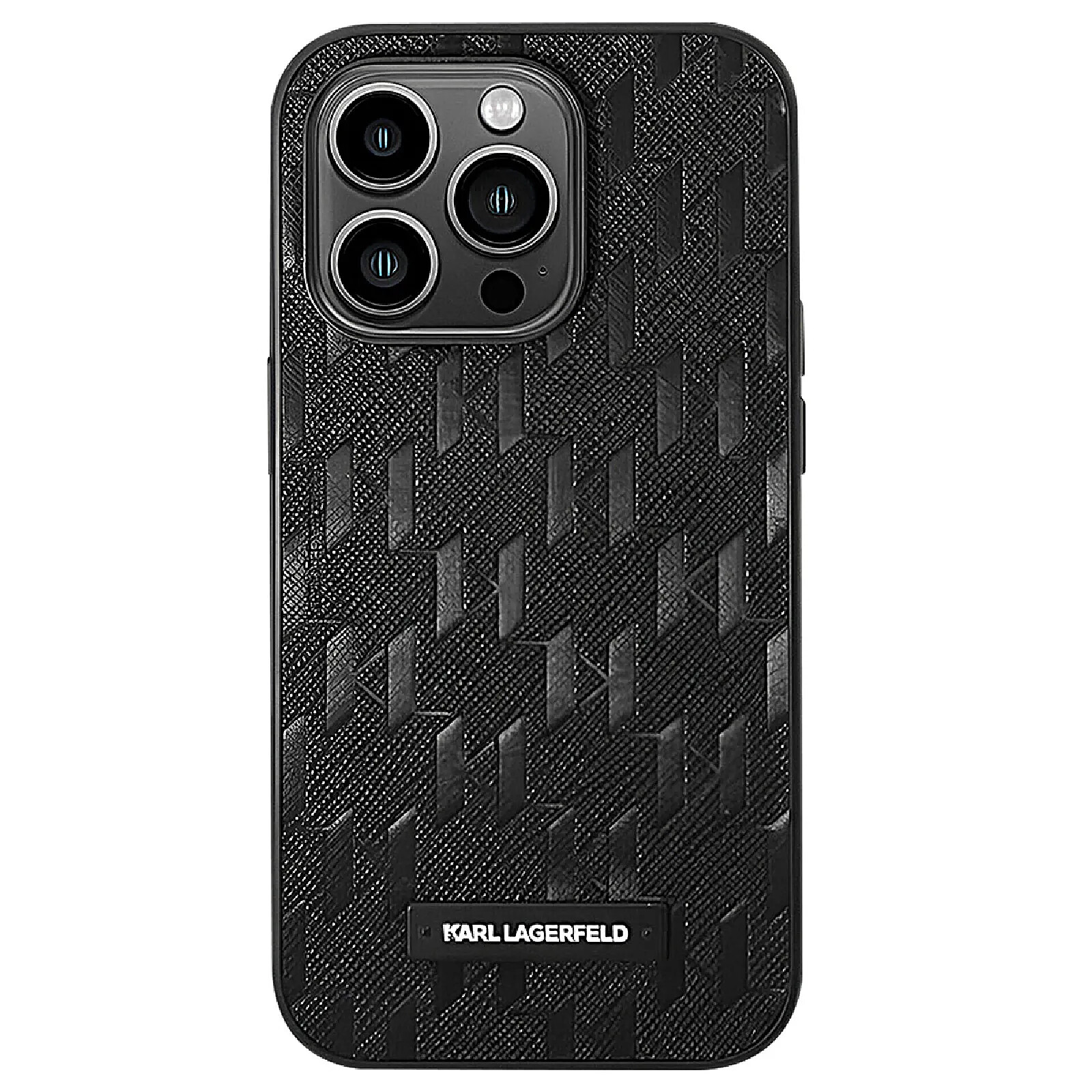 Karl Lagerfeld Coque pour Apple iPhone 14 Pro PU Saffiano Monogram Noir