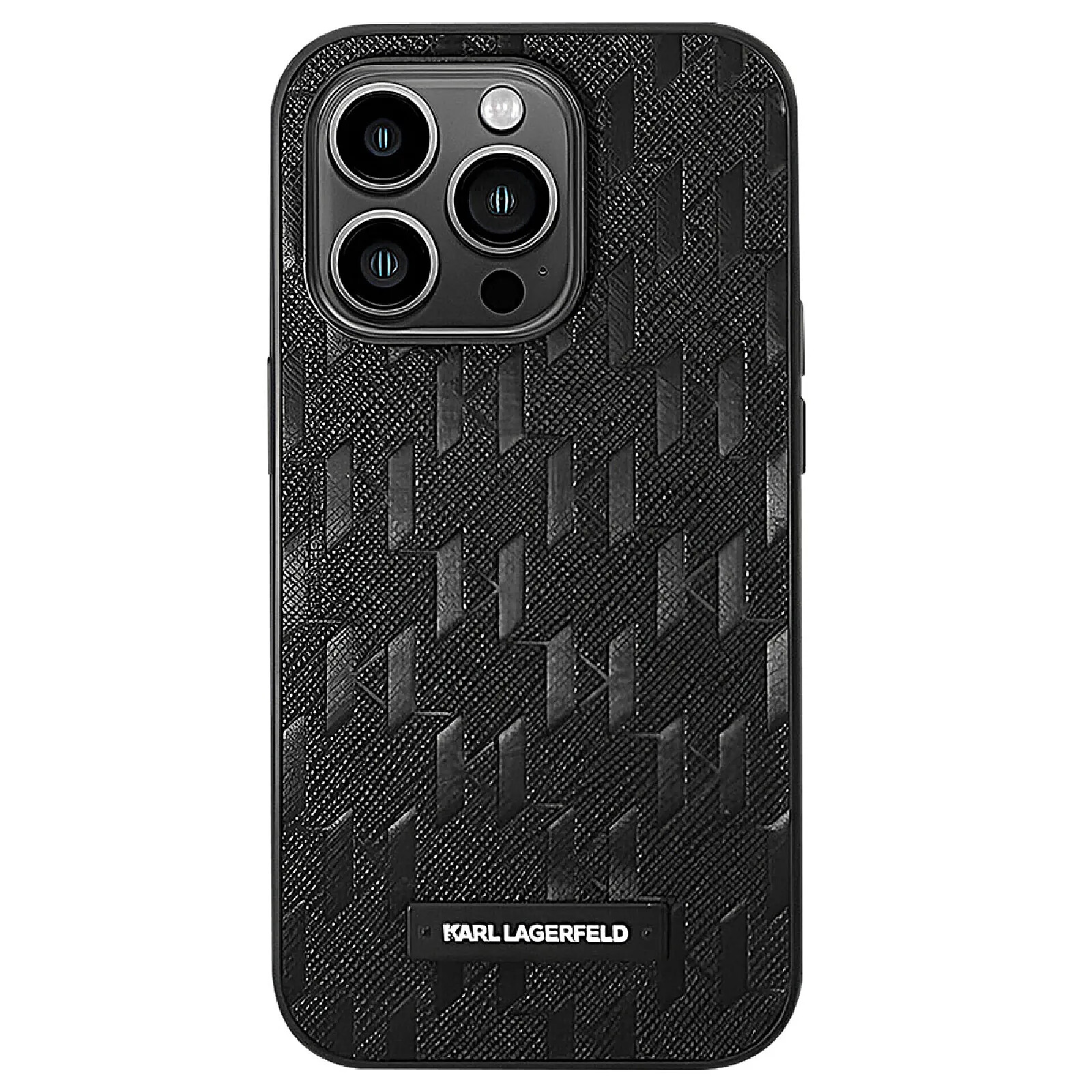 Karl Lagerfeld Coque pour Apple iPhone 14 Pro Max PU Saffiano Monogram Noir