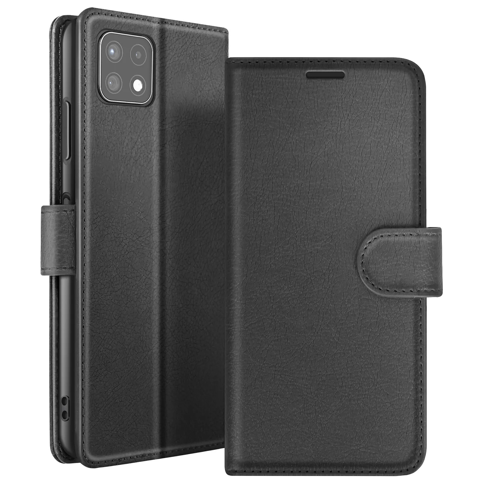 Zanaé Étui Portefeuille pour Galaxy A22 5G avec Support et Languette Magnétique Noir