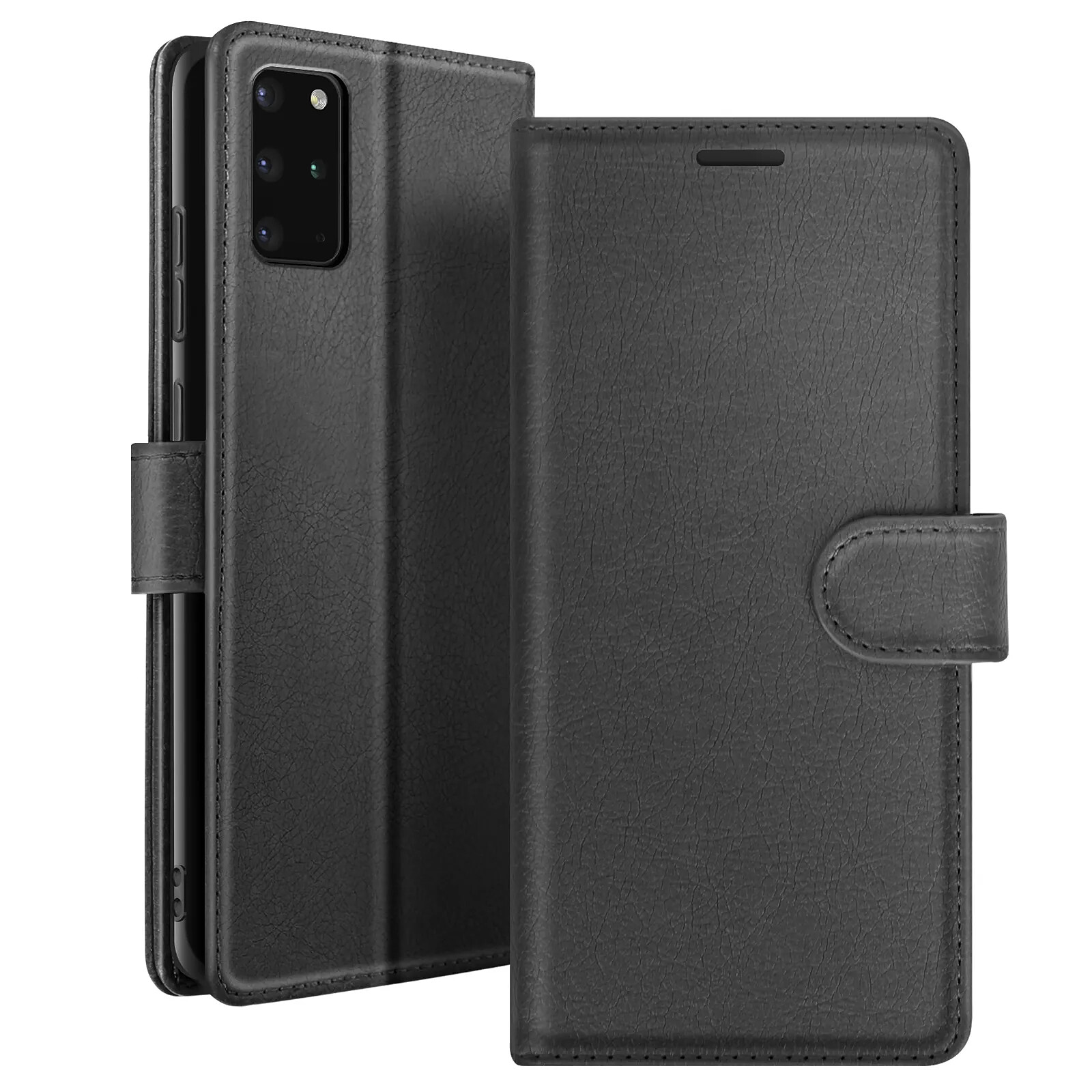 Zanaé Étui Portefeuille pour Galaxy S20 Plus avec Support et Languette Magnétique Noir