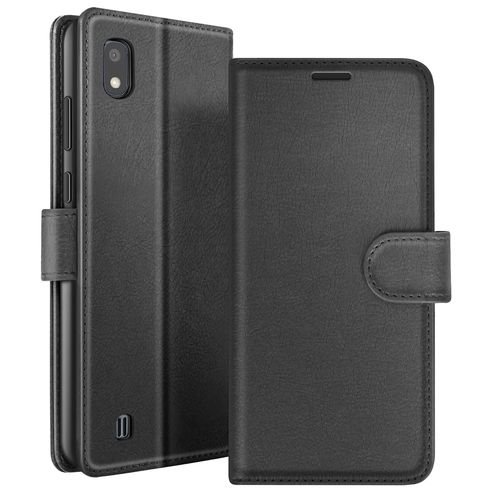 Zanaé Étui Portefeuille pour Galaxy A10 avec Fonction Support et Languette Magnétique Noir
