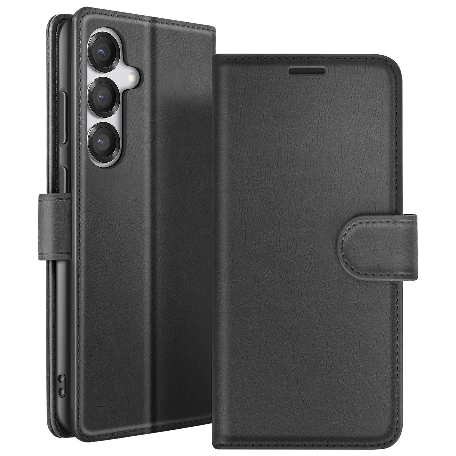 Zanaé Étui Portefeuille pour Galaxy S25 Plus avec Support et Languette Magnétique Noir